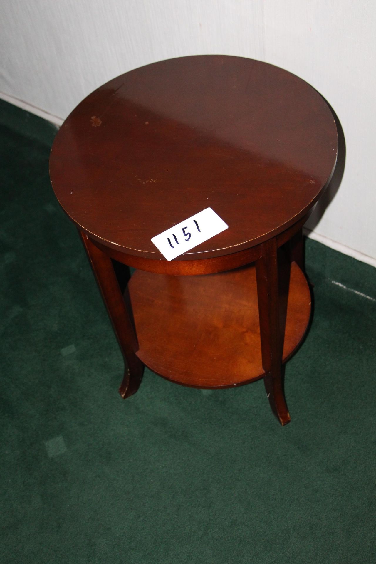Mahogany color round side table