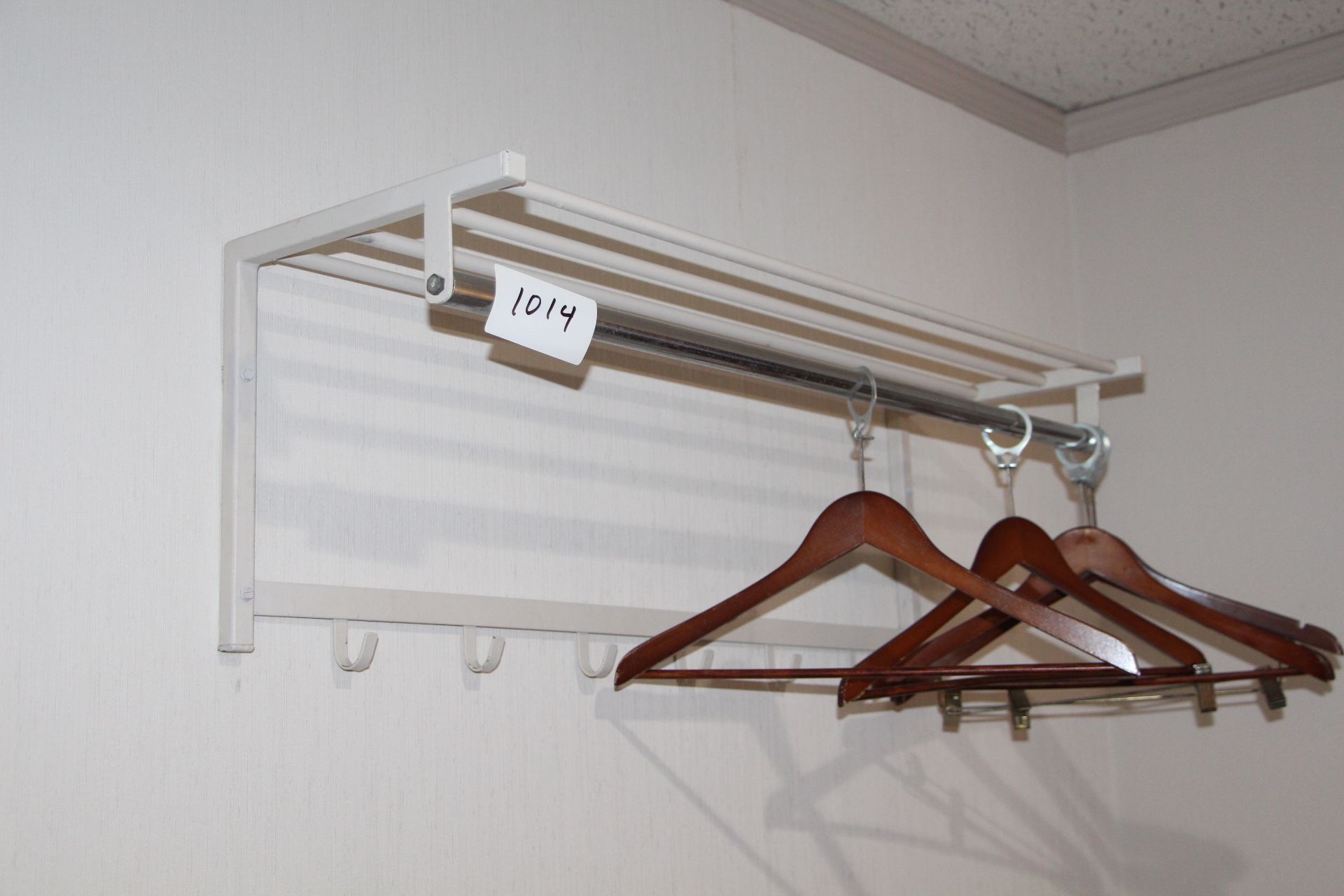 Metal wall hanging cloth rack w/ hangers (Room 119)