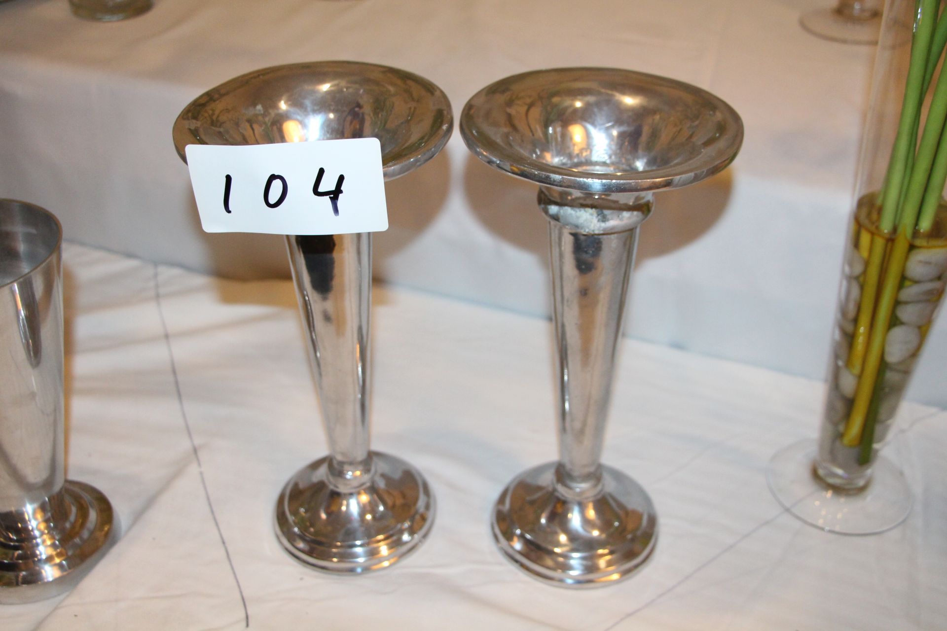 Lot 2 silver color candle holder