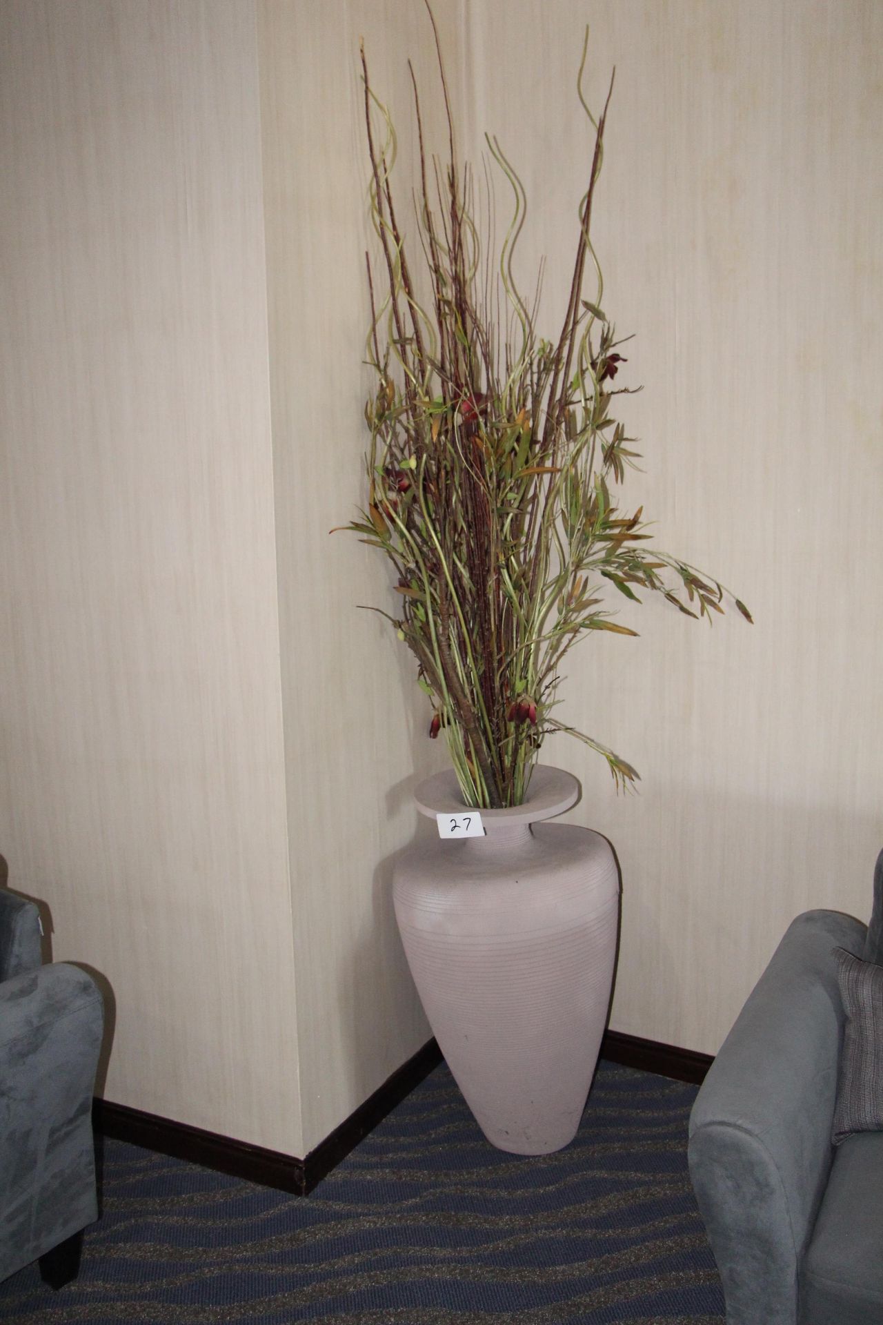 Large artificial flower arrangement w/vase