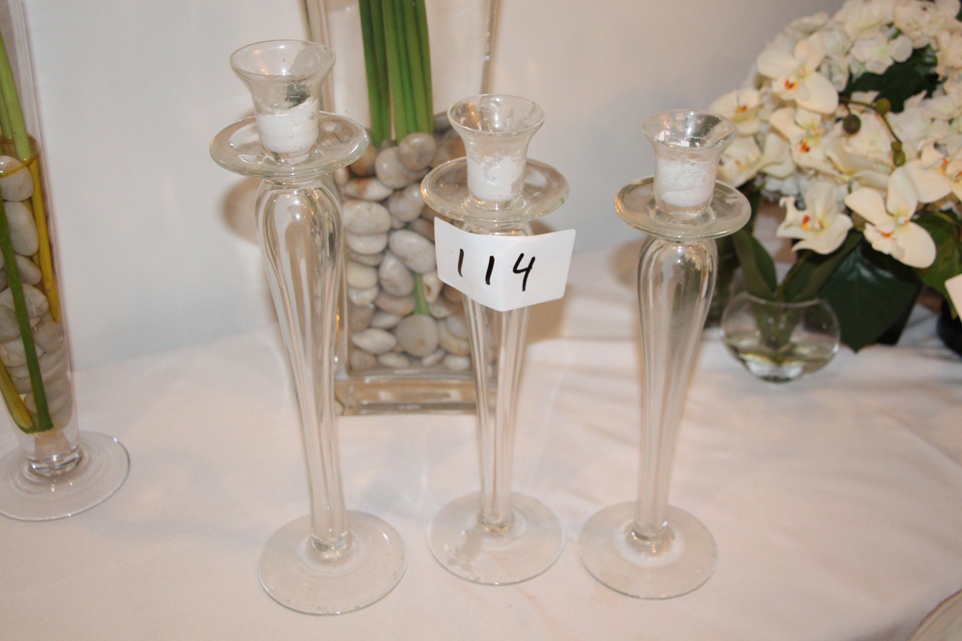Lot 3 glass candle holder