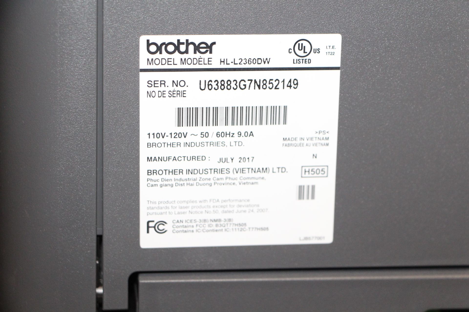 Brother HL-2360DW laser printer - Image 2 of 2