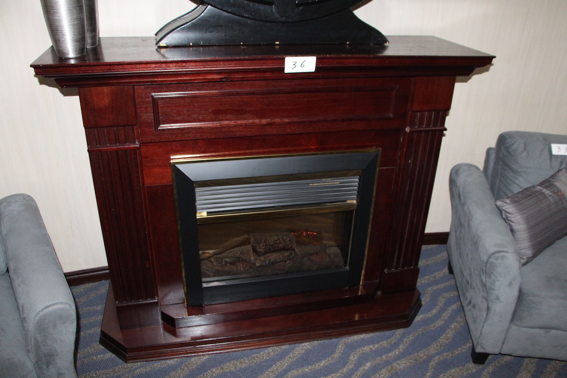 Electric fireplace c/w wooden mantel