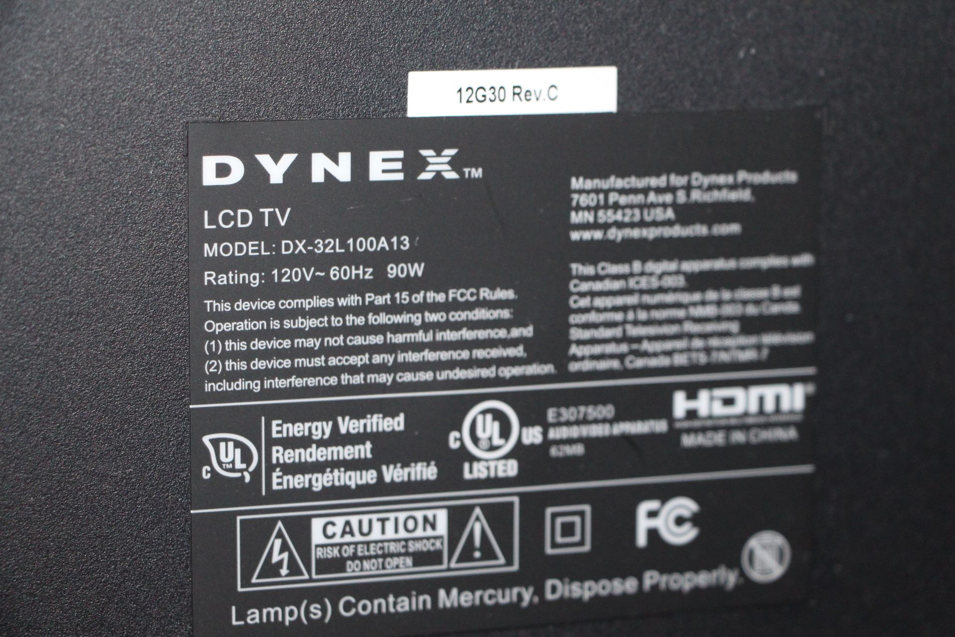 Dynex 32" LCD TV - Image 2 of 2