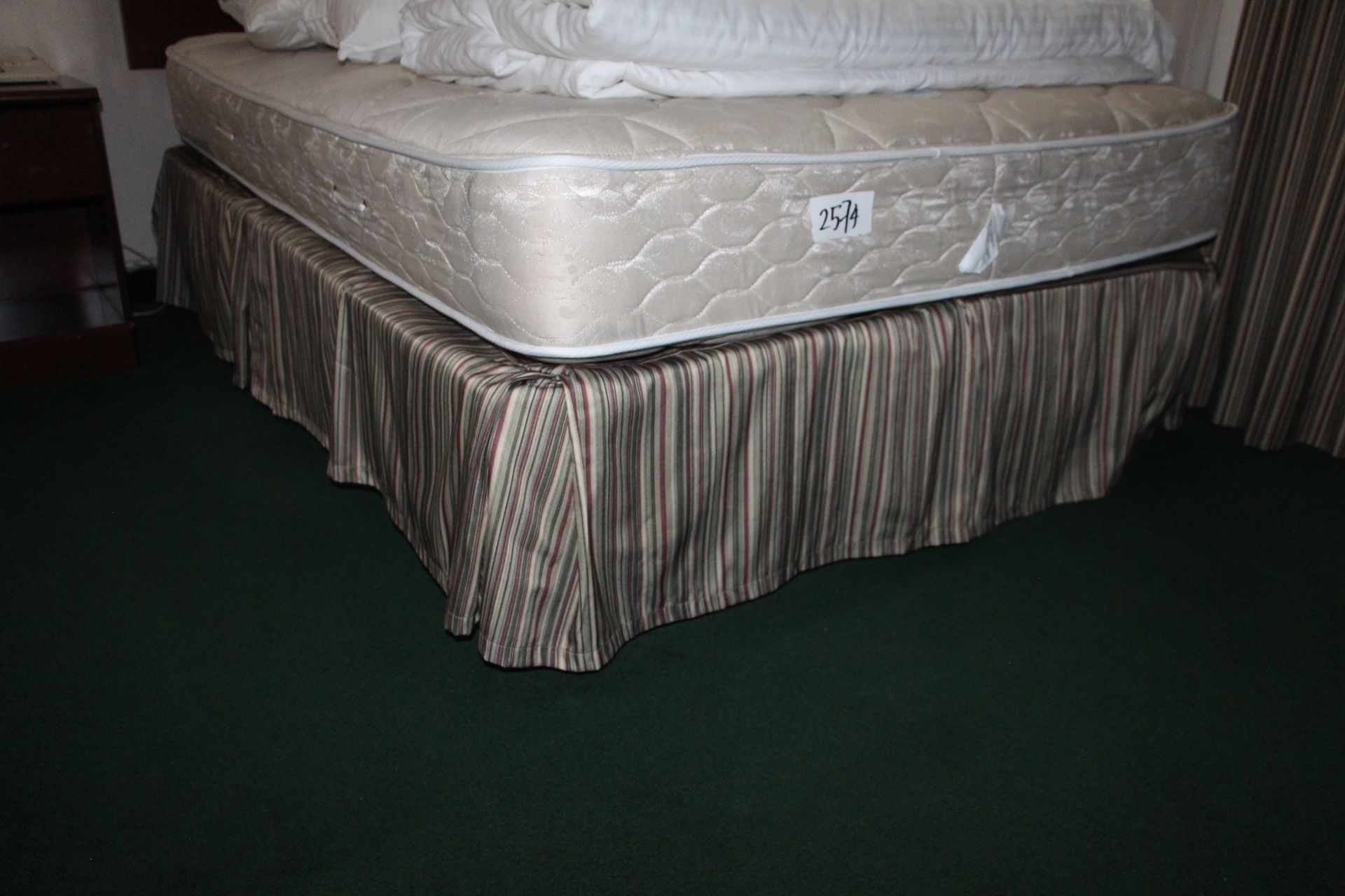 Double size mattress w/ box spring, bed skirt