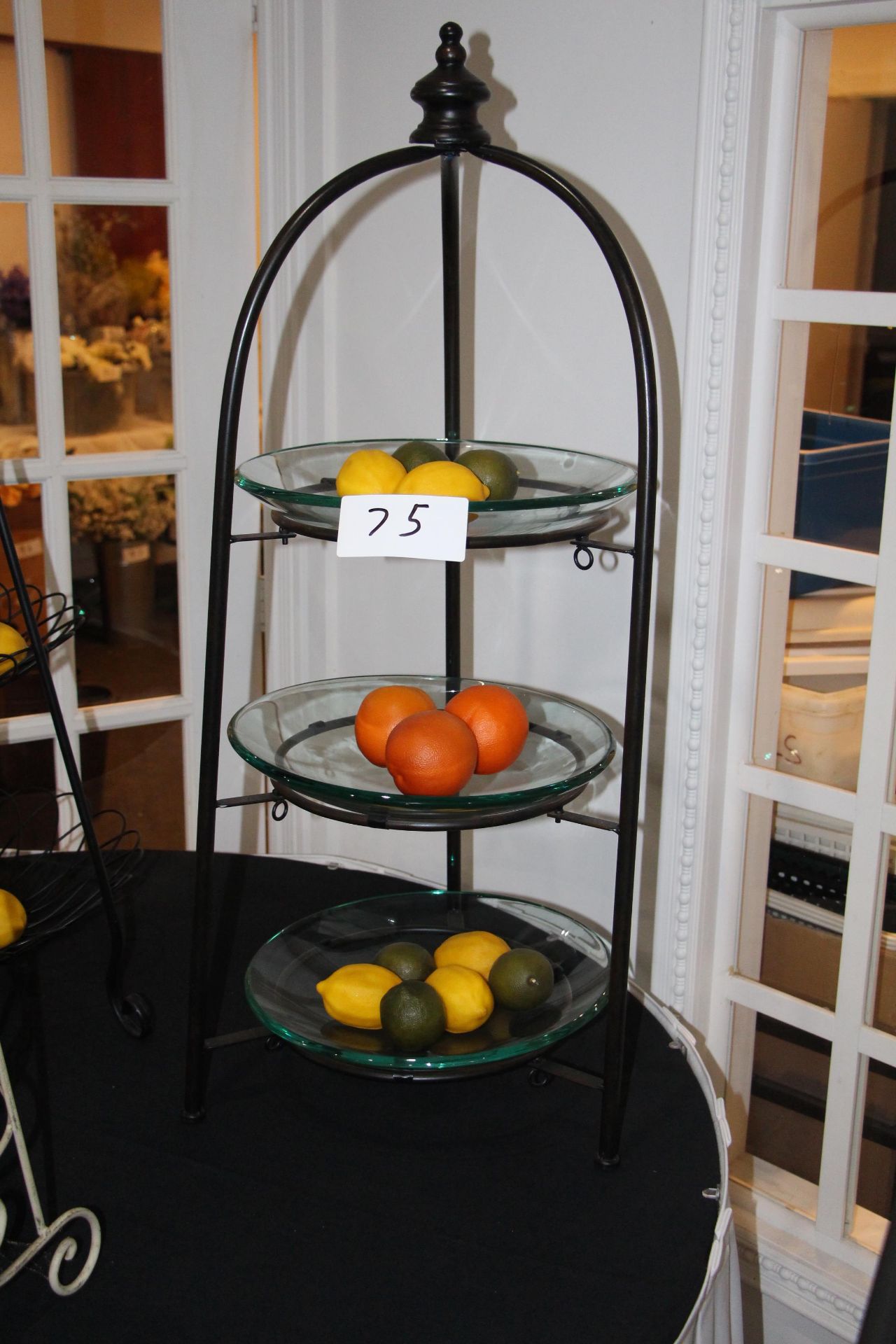 Wrought iron round 3 Tier plate stand