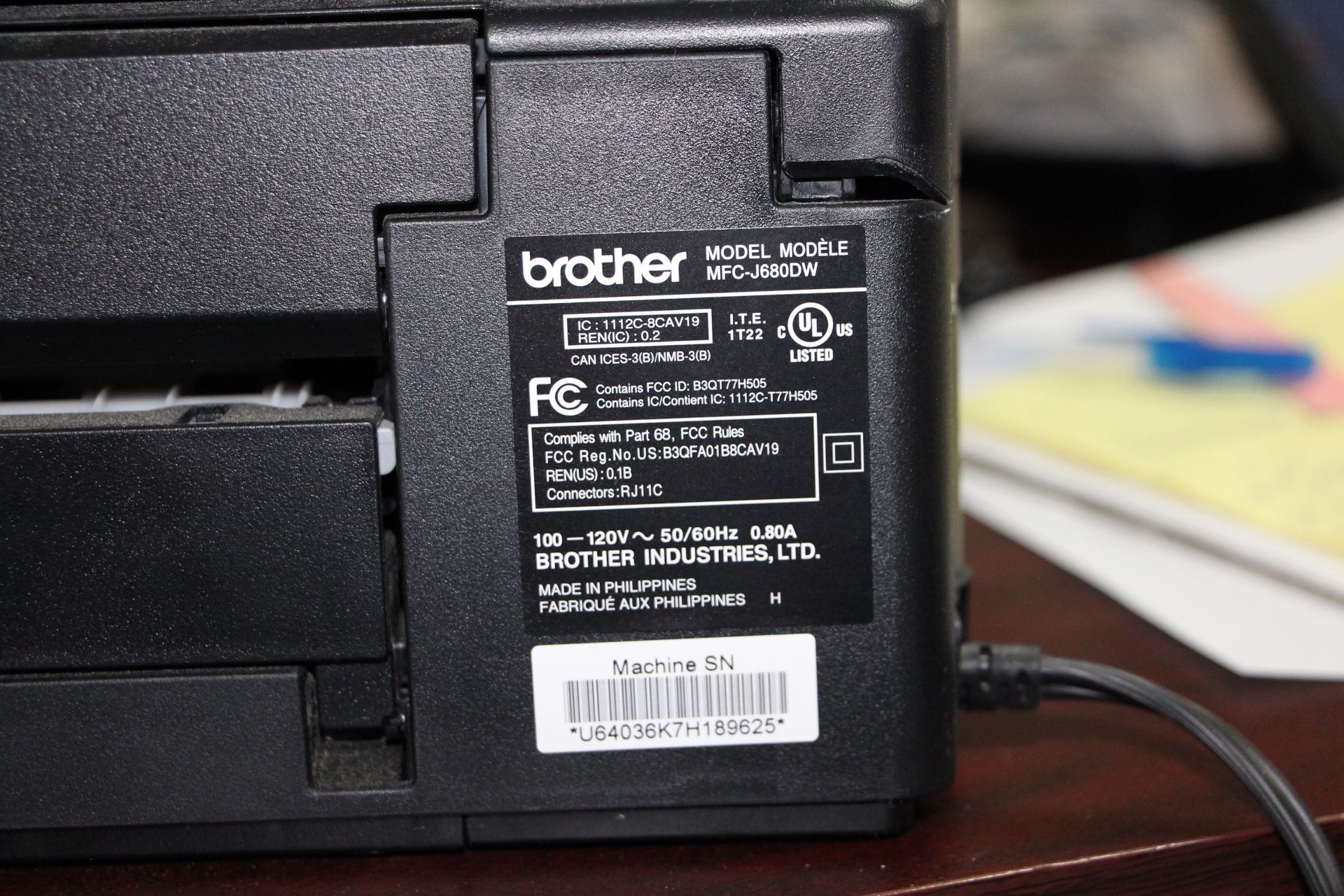 Brother MFC J680DW printer - Image 2 of 2