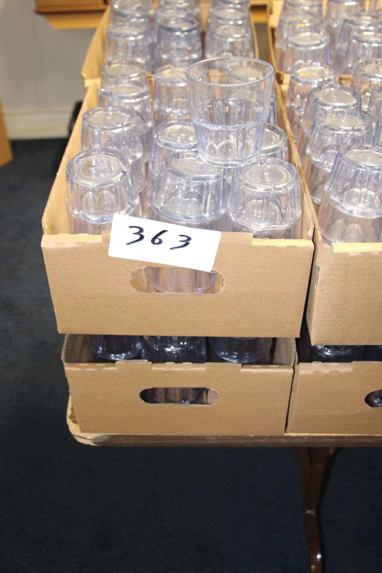 Lot 2 boxes plastic water glasses