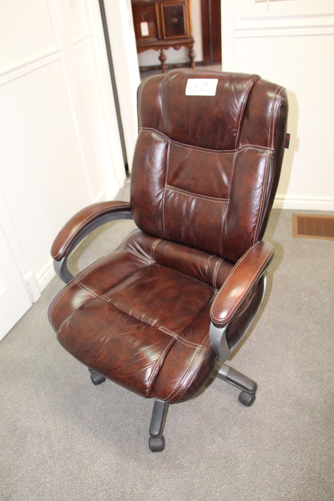 High back leather executive armchair