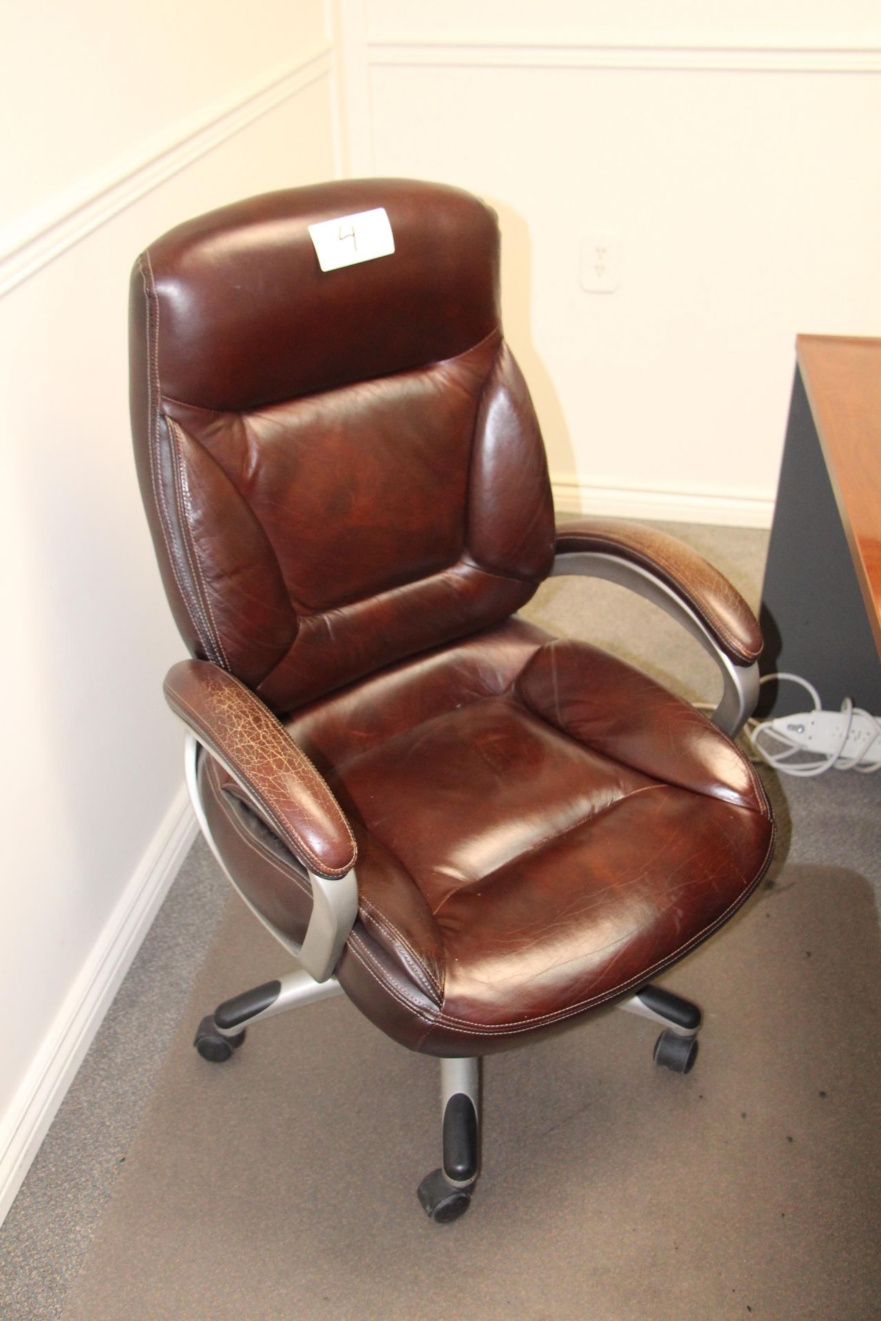 High back leather executive armchair