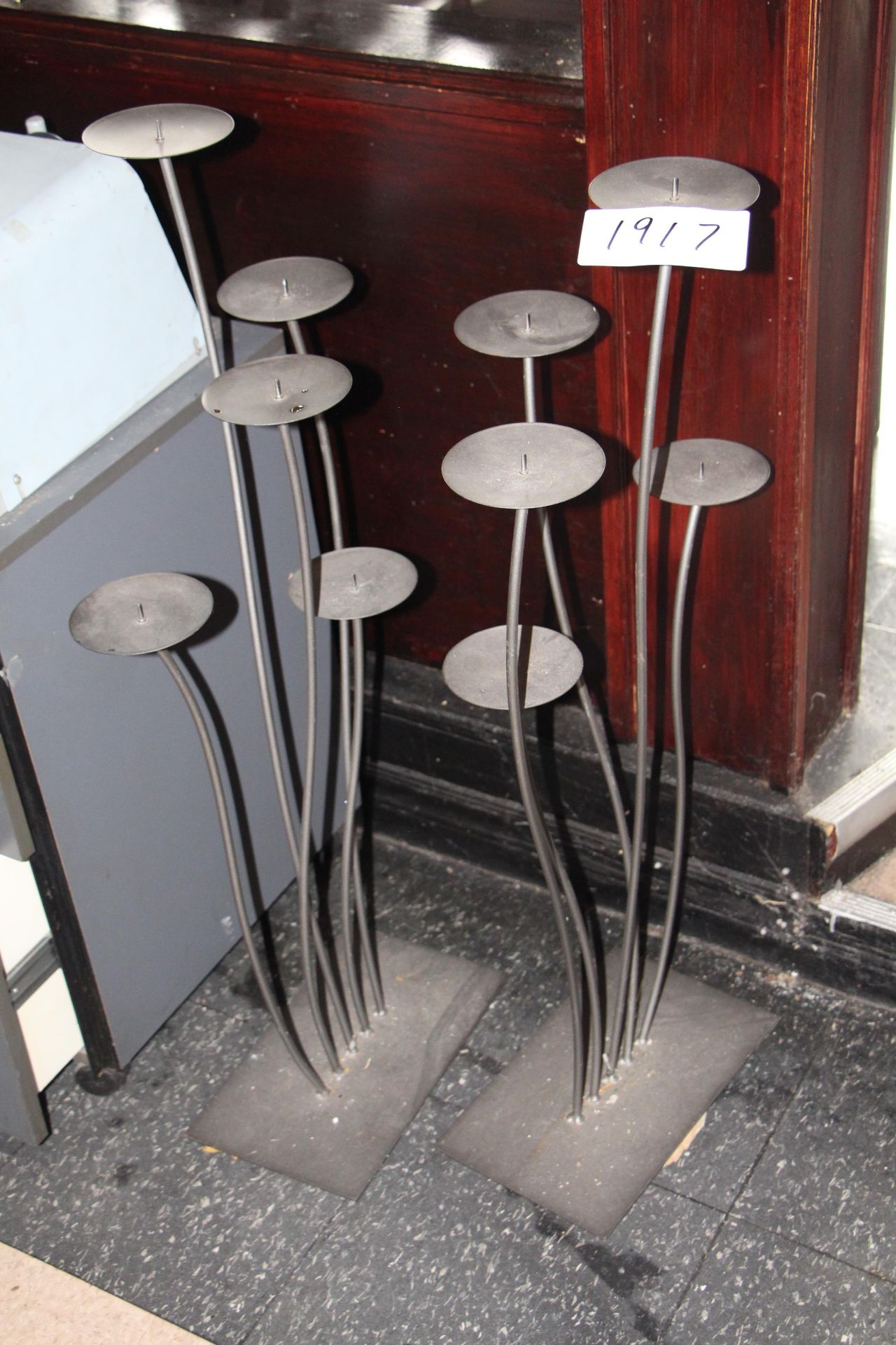 Lot 2 wrought iron candle holder