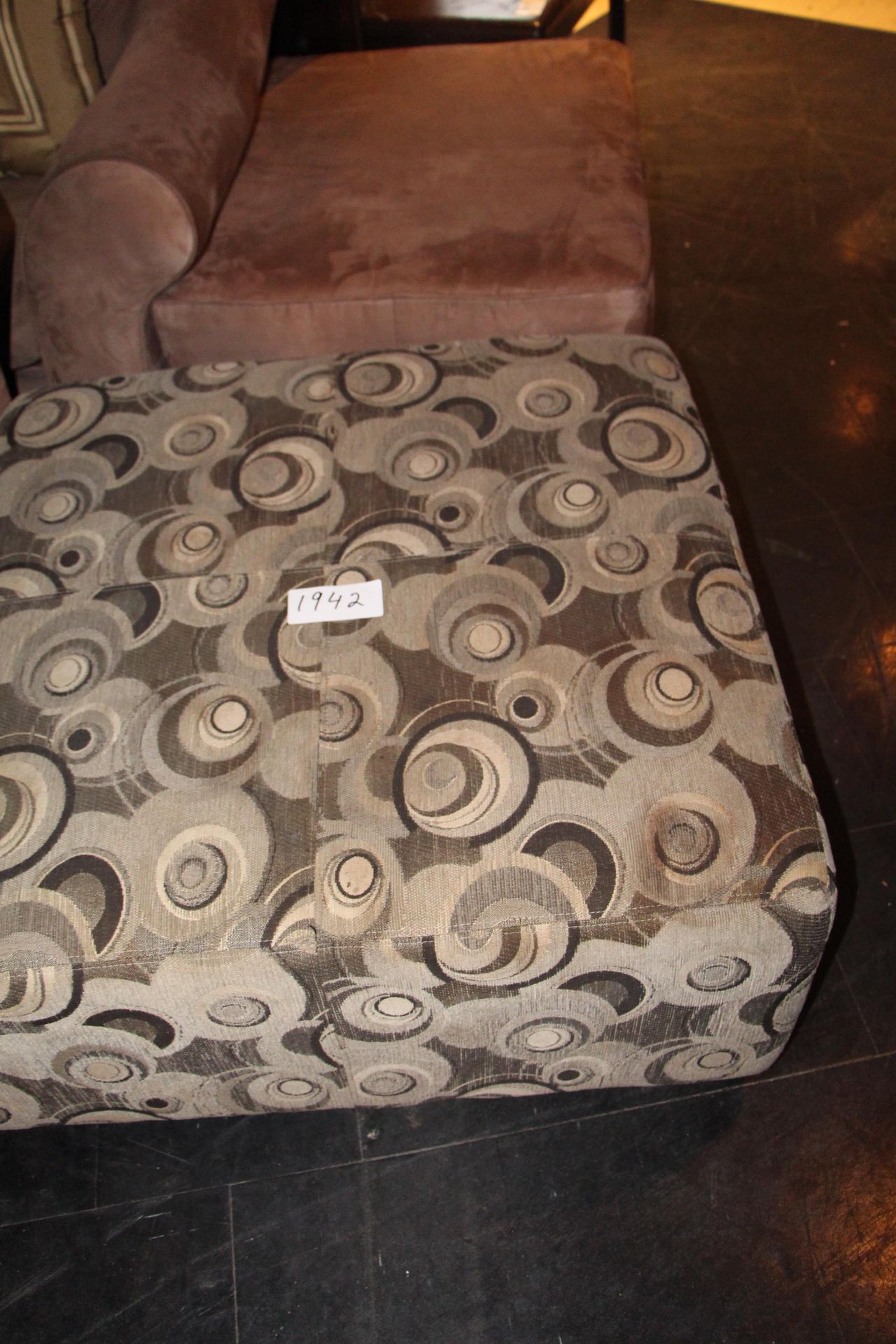 Large square fabric foot stool
