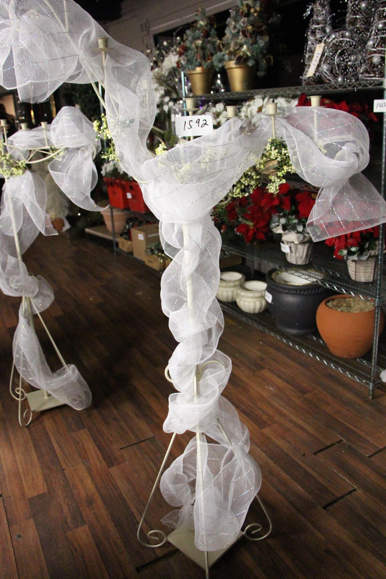 Wedding decor - Wrought iron candle stand with décor