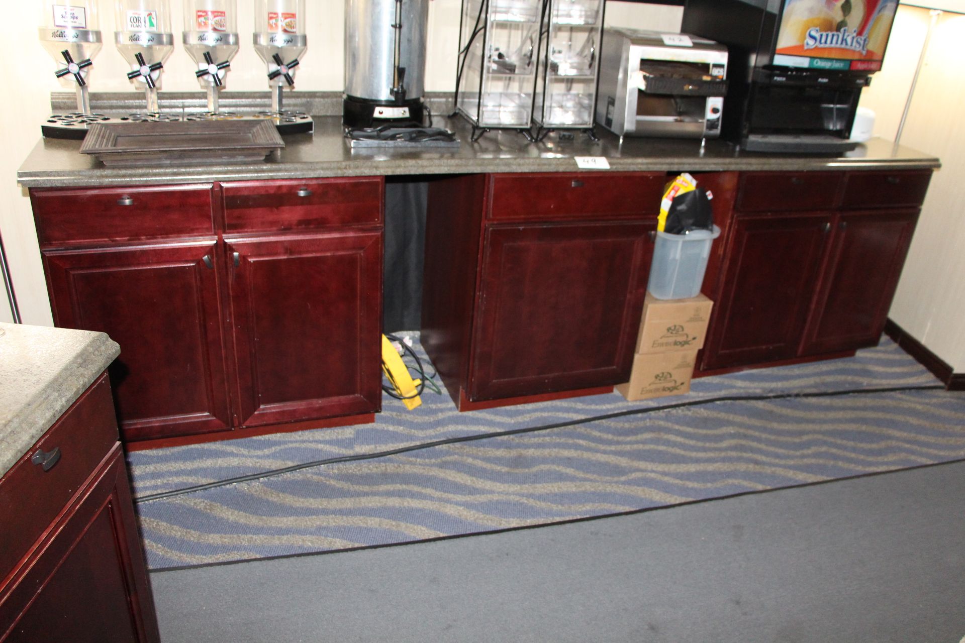Wooden 5 door 5 drawer cabinet w/ laminate countertop - Image 2 of 2
