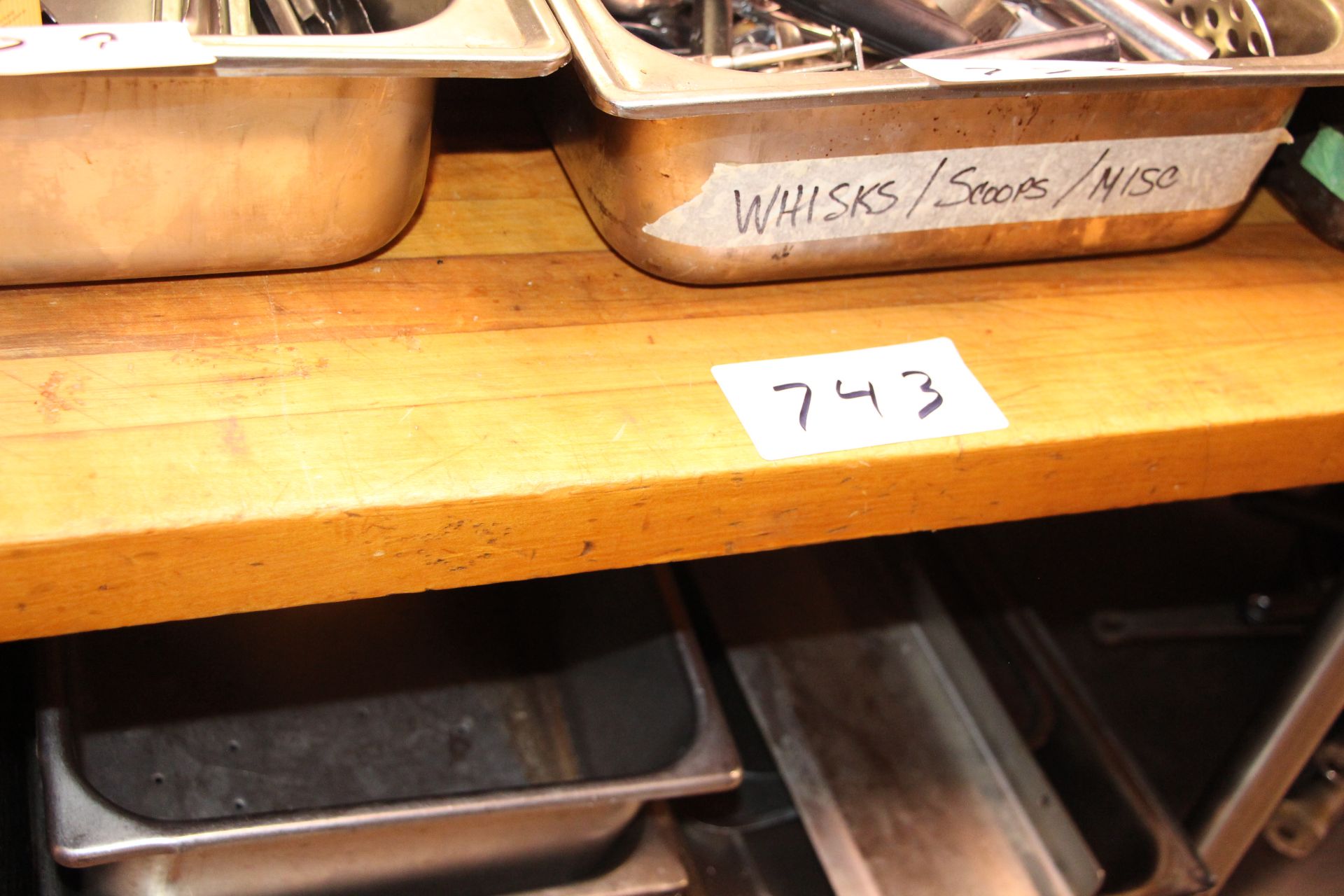 Butcher block top prep table