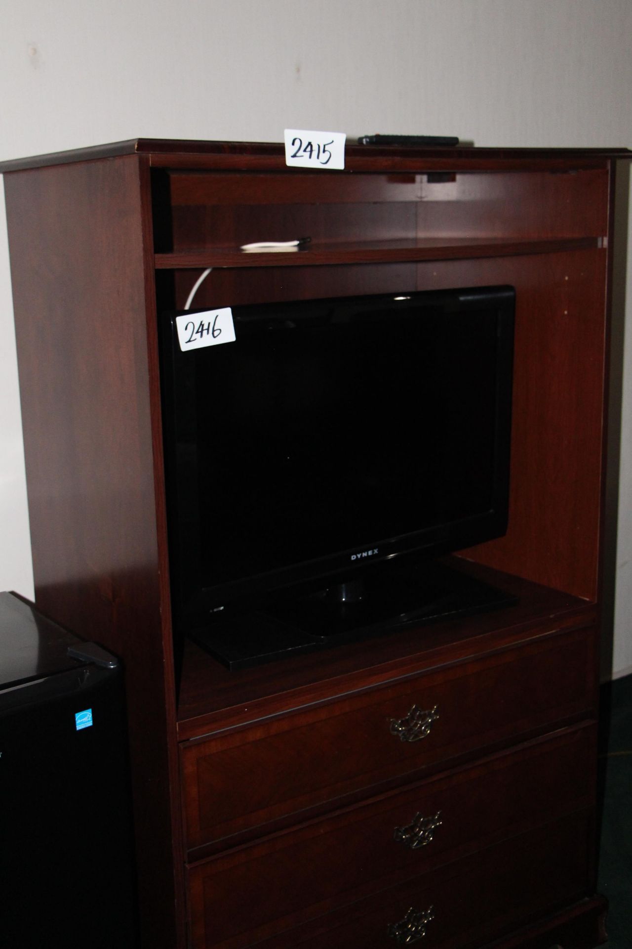 Mahogany color 3 drawer TV cabinet