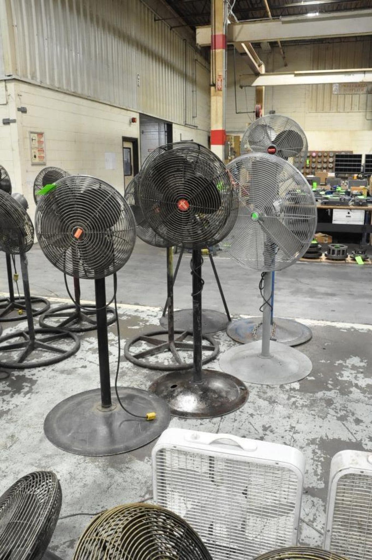 Lot-(6) Various Size Pedestal Shop Fans, (B-1)