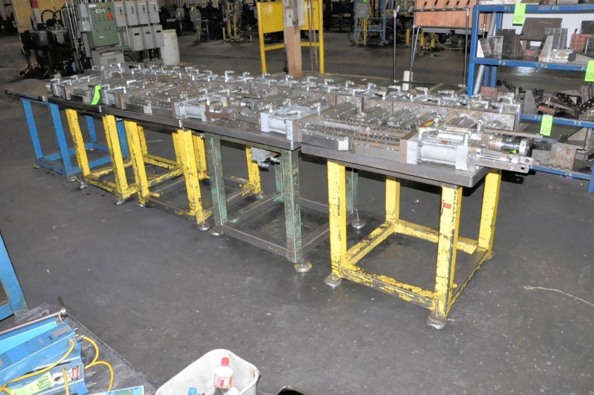 Lot-Cylinders on (5) Steel Die Tables, (Tables Included), (C-14)