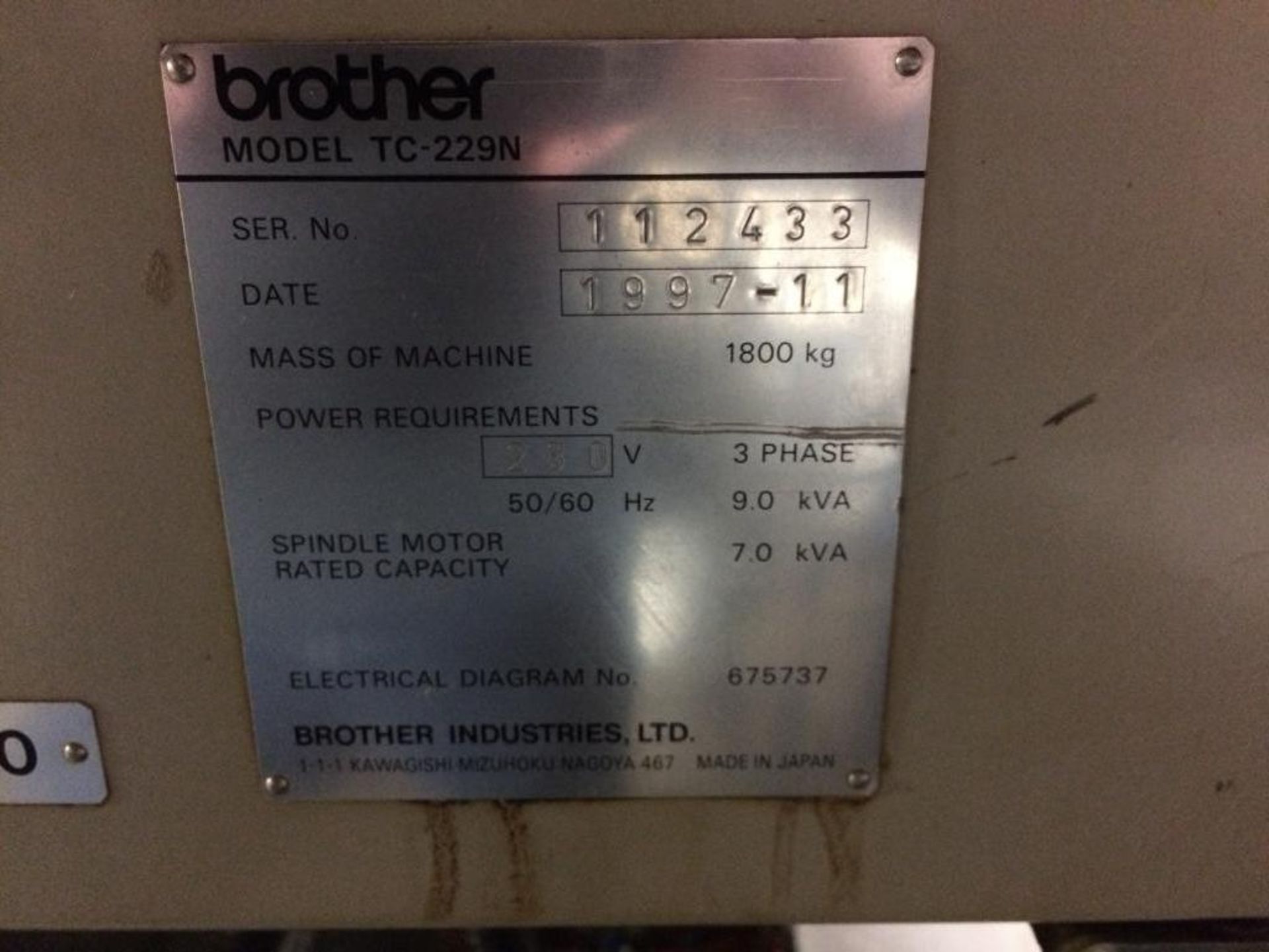 1997 BROTHER TC-229N CNC Drilling taping Machine - Image 16 of 17