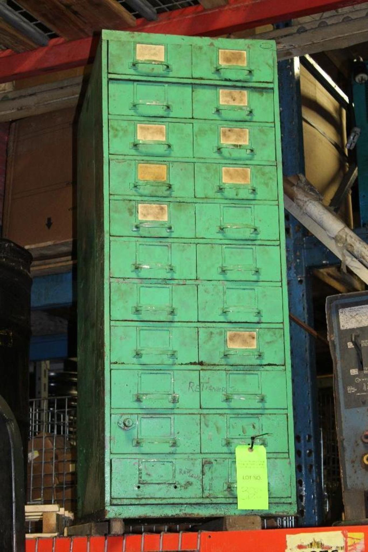 22 Drawer Green Storage Cabinet