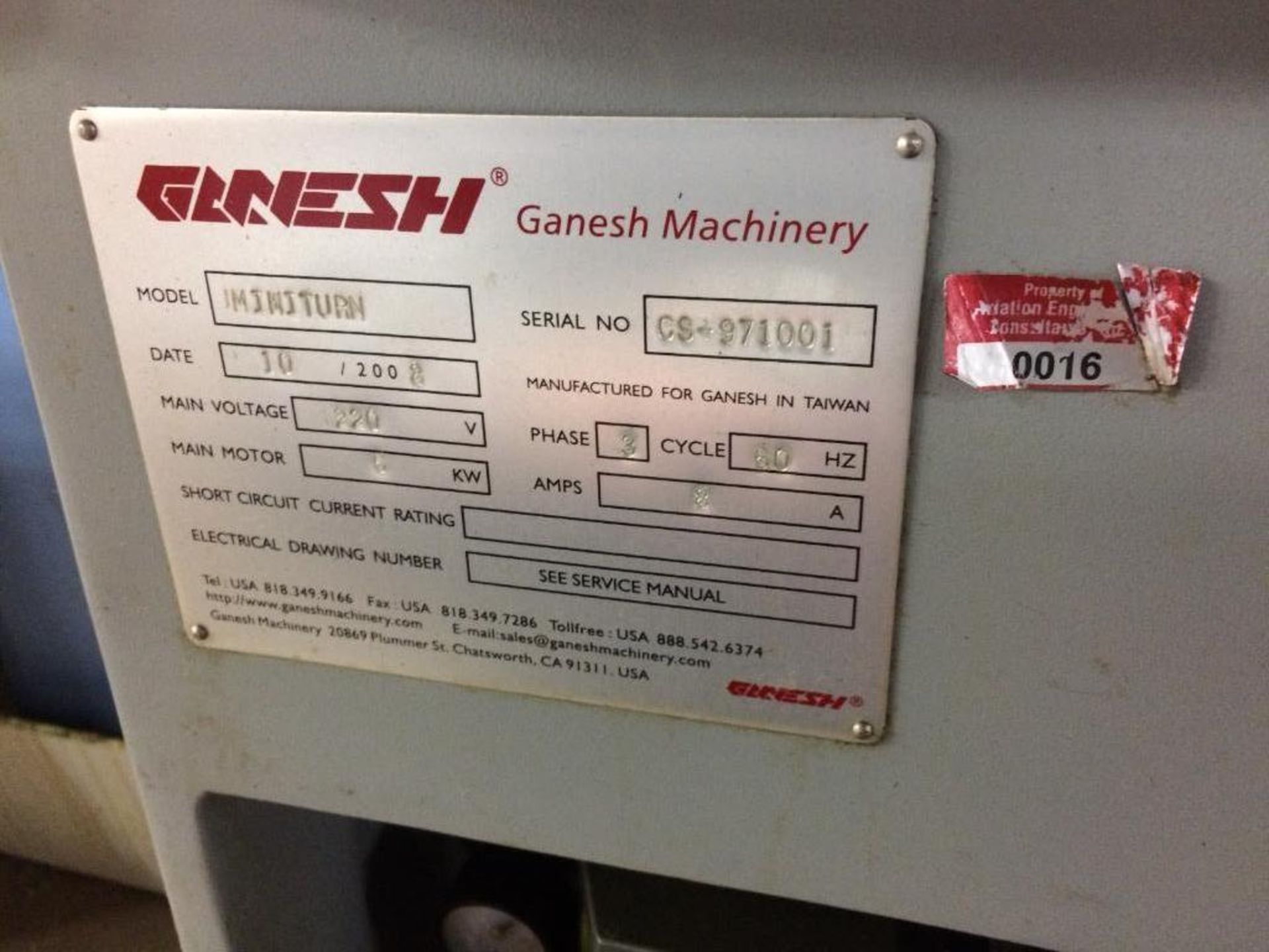 Ganesh Miniturn CNC Gang Style Lathe 2008 - Image 10 of 13