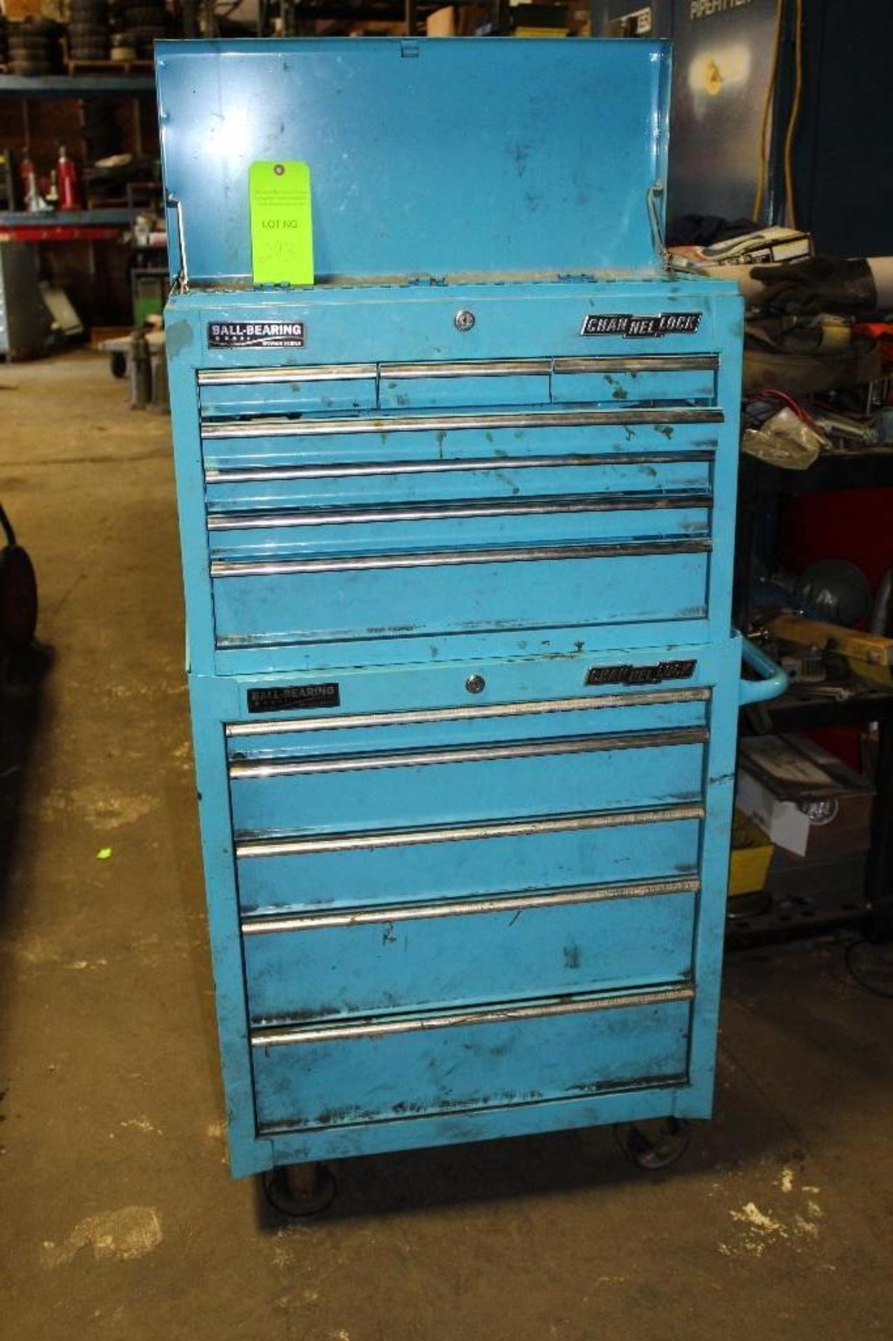 Blue Channel lock Tool Cabinet with Contents