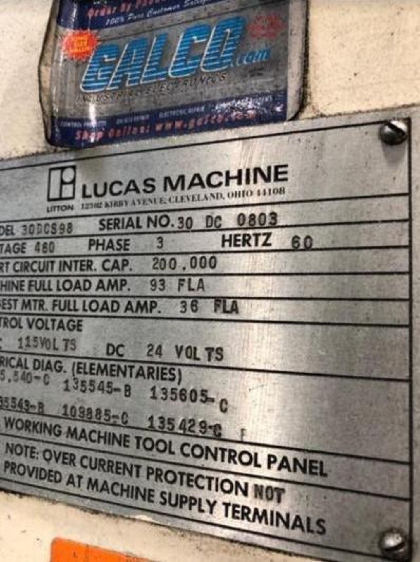 Lucas 5" Model 30 DCS-98 Horizontal Boring Mill CNC - Image 5 of 7