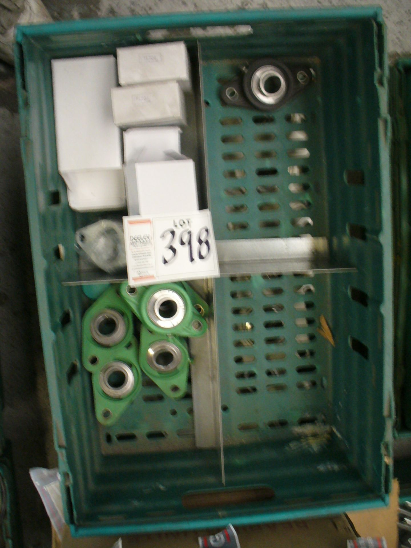 2 BINS and 2 BOXES - Quantity approx 120 total, 2 hole bearing housings and 1 box of 4 hole