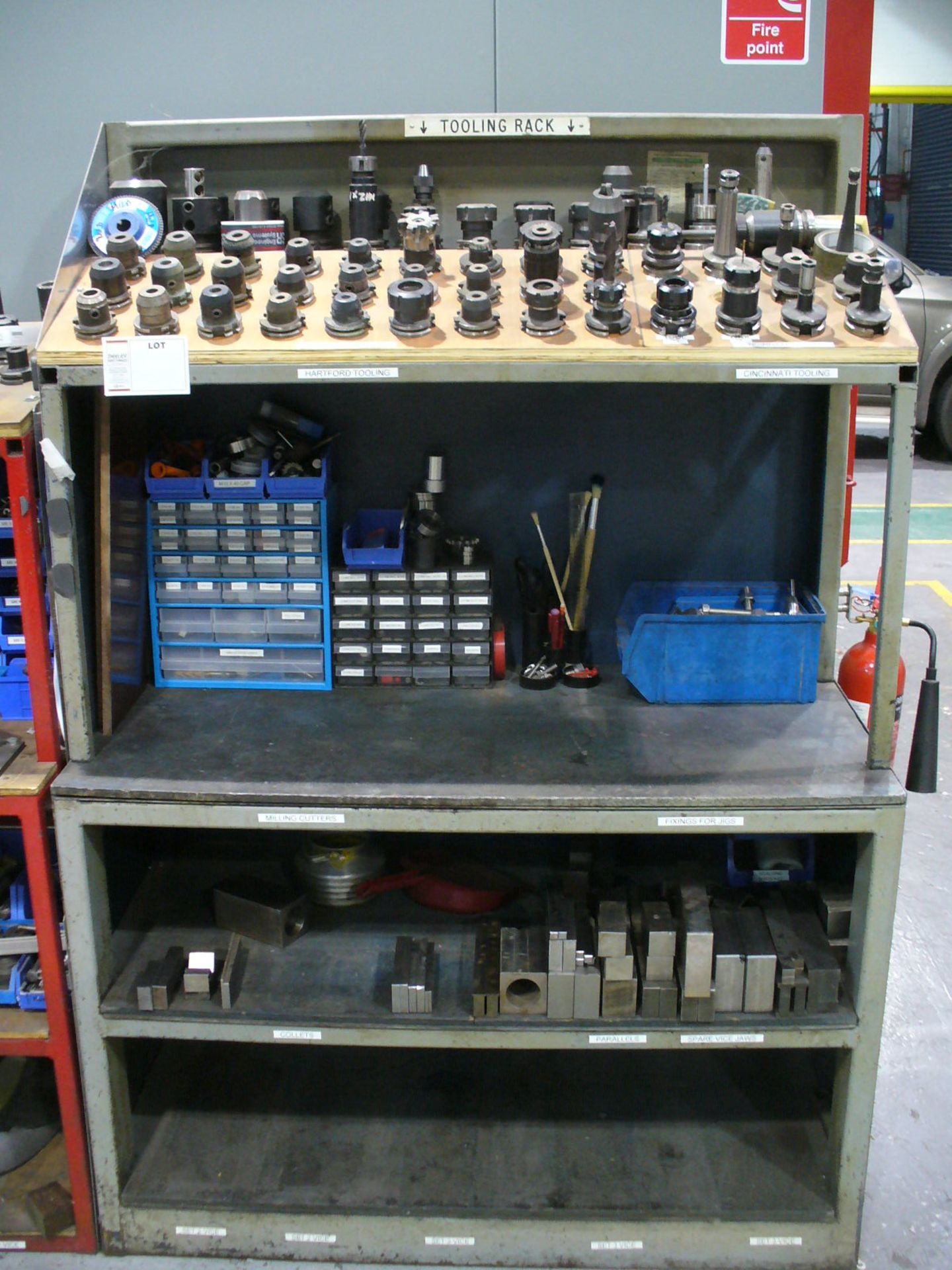 TOOLING RACK including 40 international TOOL HOLDERS approx 60 off, 1200x1750x600mm