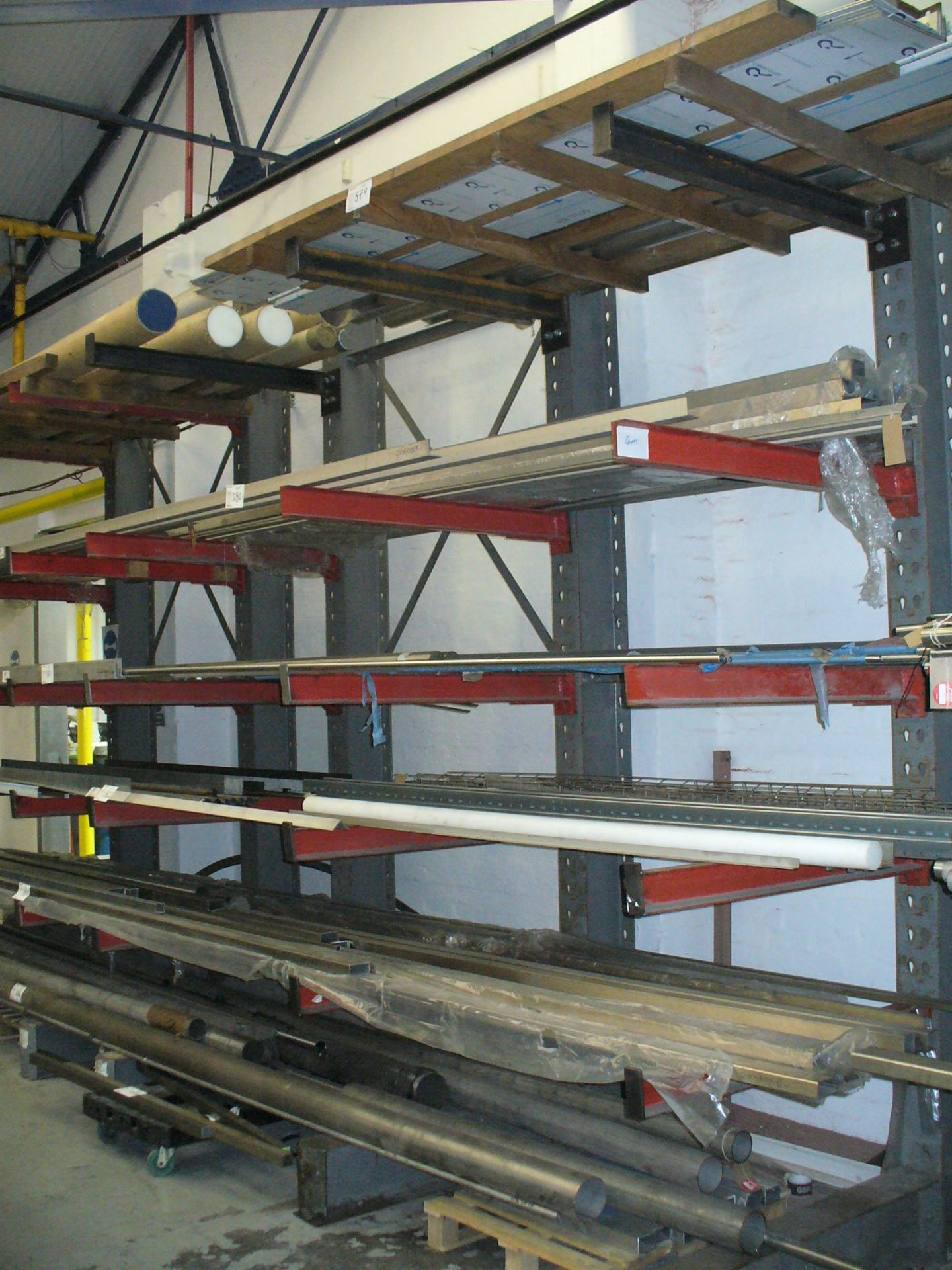 12 off 4m high cantilever racking uprights heavy duty,. 57 arms, 1225 long