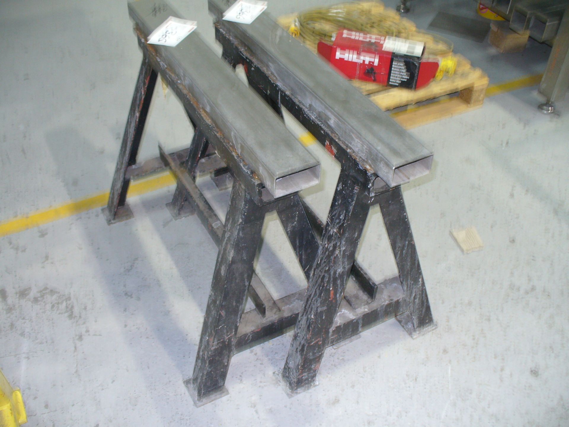 2 off steel TRESTLE, 870x680