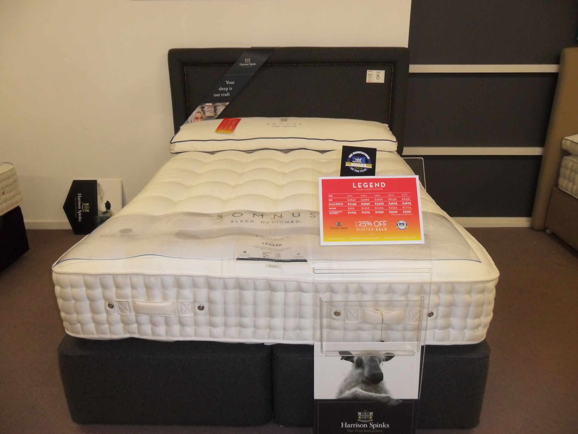 Harrison Sprinks Somnus Legend 22500 Sleep system, 135cm double bed and mattress (RRP£ 4069), Monac