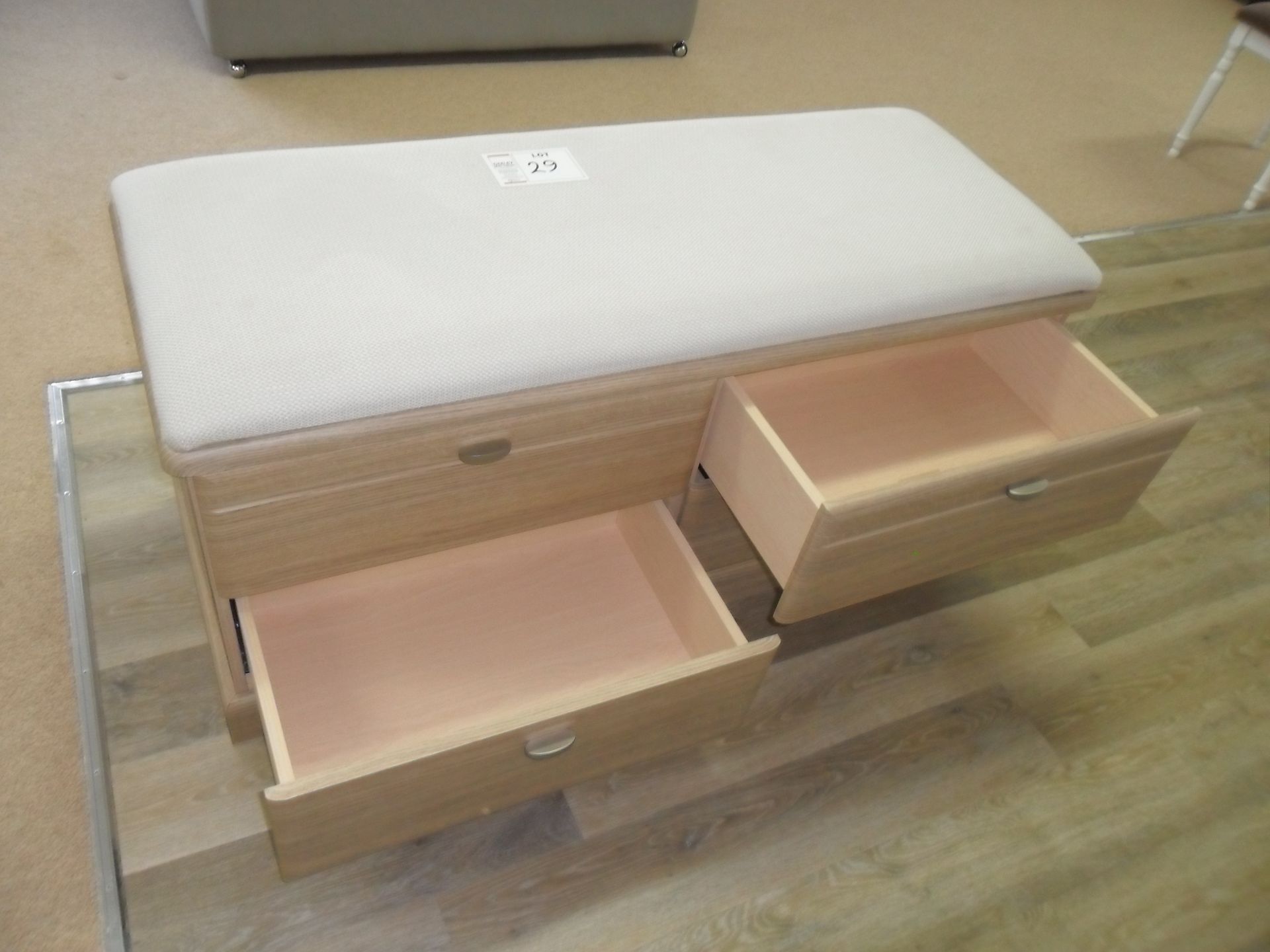 Hepplewhite Milan Range 4 drawer STORAGE OTTOMAN in oak finish