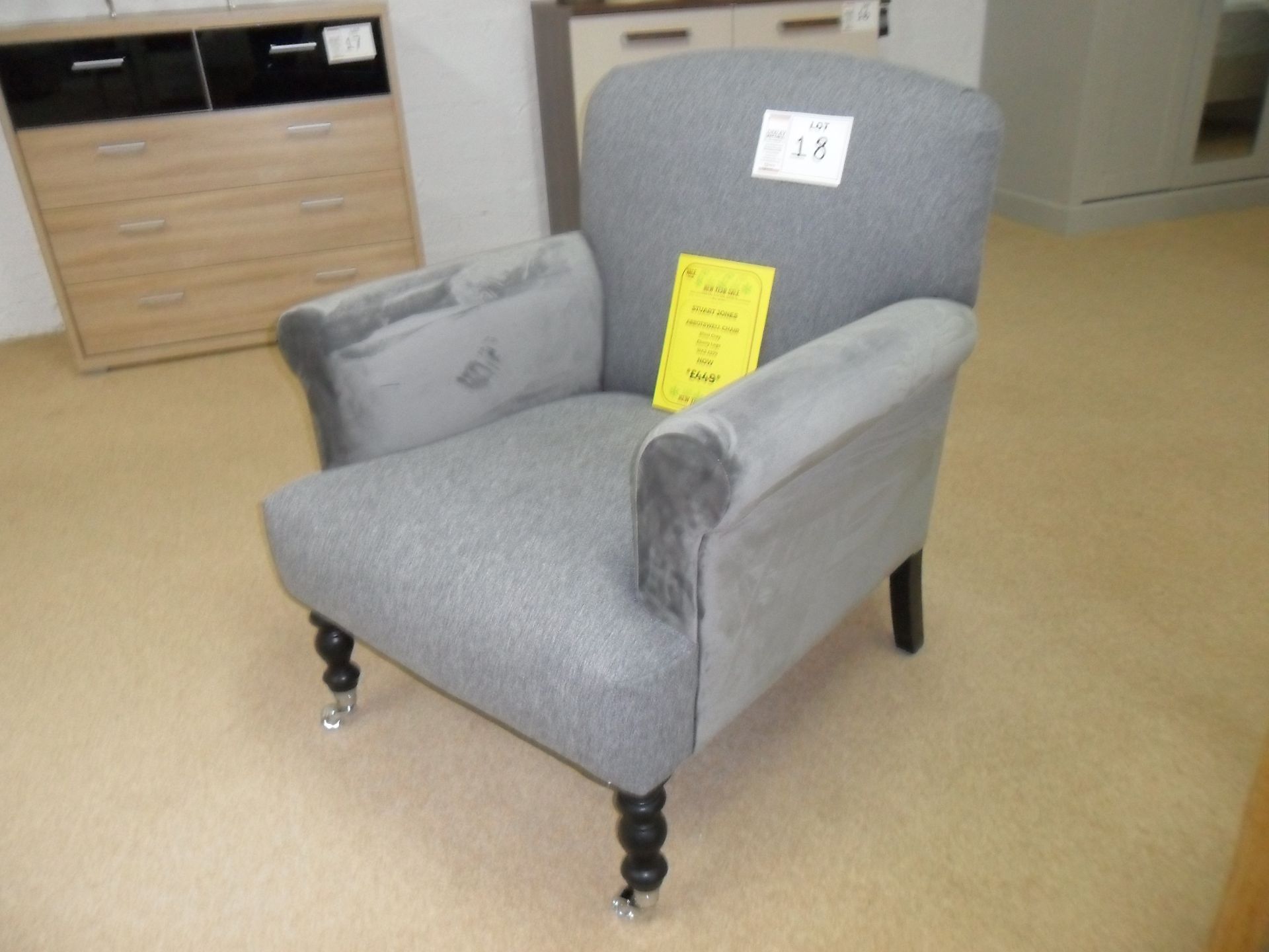 Stuart Jones Abbottswell CHAIR steel grey ebony legs RRP £579 - Image 2 of 2