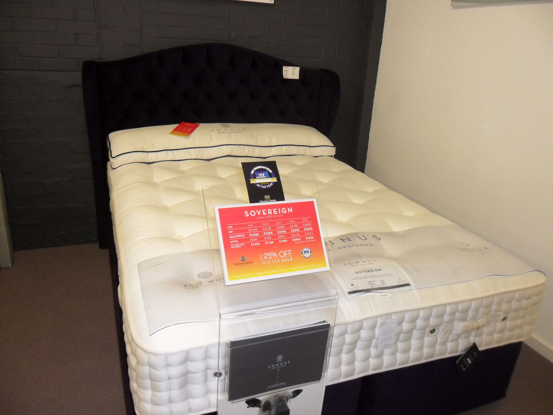 Harrison Spinks Somnus Soverign 16000 sleep sytem, 150cm king size bed, (RRP £3589) Churchill Contin