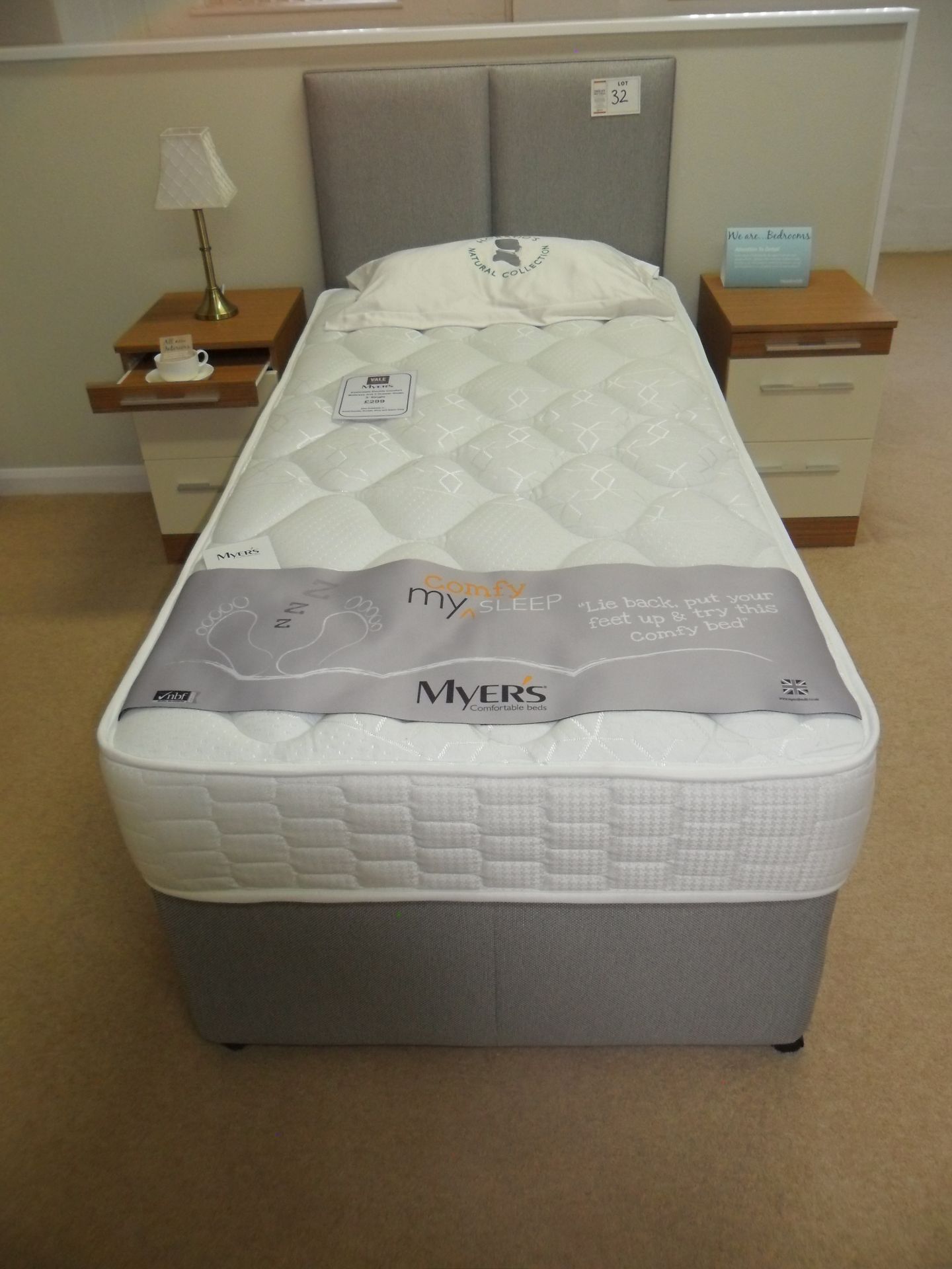 Myers Essential Double Comfort single MATTRESS and 2 DRAWER DIVAN 3' SINGLE RRP £299