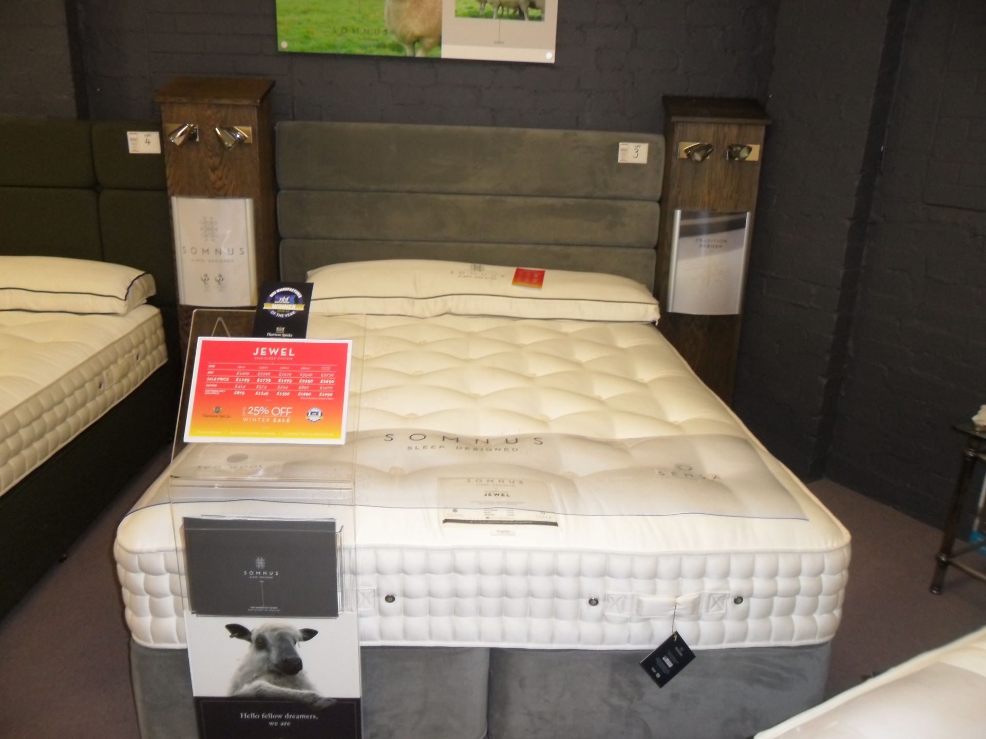 Harrison Sprinks Somnus Jewell 9000 sleep system king size bed and mattress RRP £3549, Ashford Conti