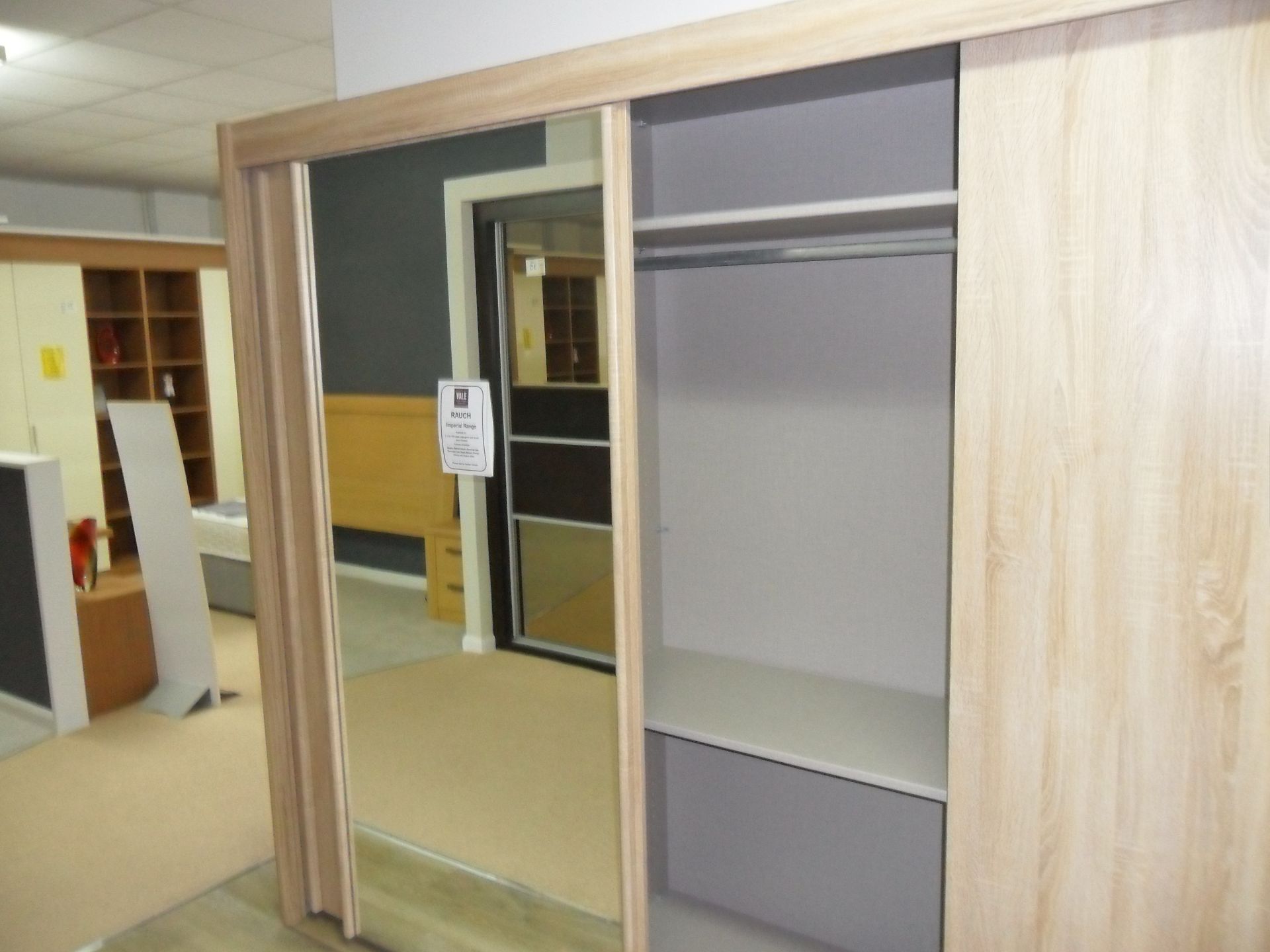 Rauch Imperial Range MIRRORED Triple Sliding door STORAGE WARDROBE,2800mm wide x 2200mm tall - Image 3 of 3