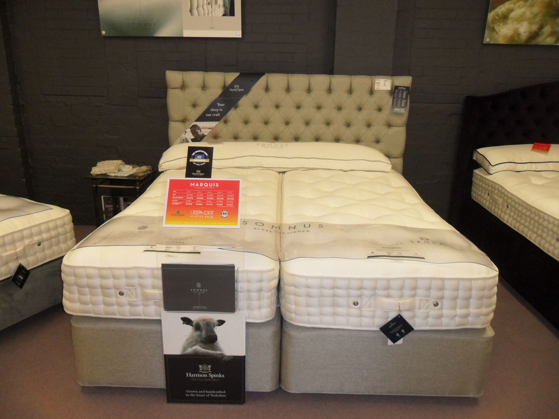 Harrison Sprinks Somnus Marquis 14000 sleep system super king size bed (RRP £4279) Bedford 180cm