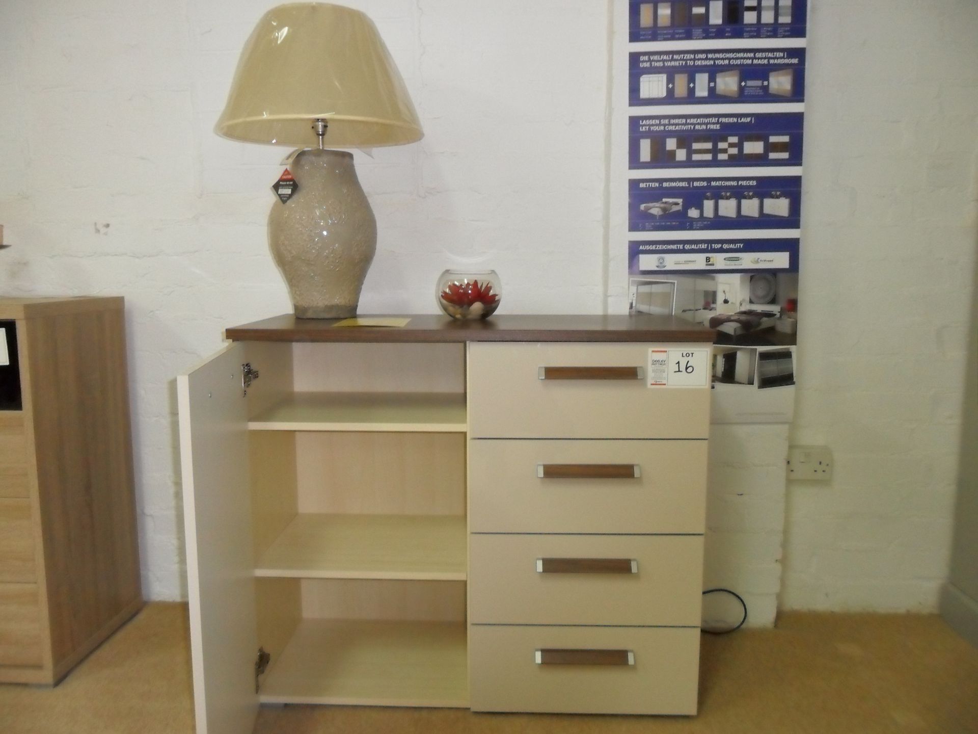 Rauch Master CHEST OF DRAWERS walnut and capuccino high gloss RRP £395 - Image 2 of 2