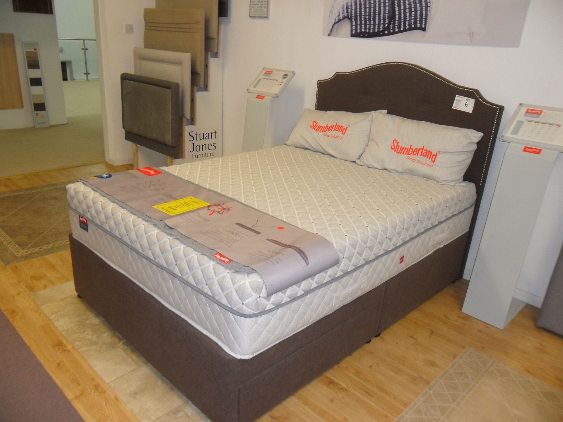 Slumberland Paradise 4'6" 2 drawer DIVAN BASE and HEADBOARD with a Slumberland Paradise MATTRESS - Image 2 of 2