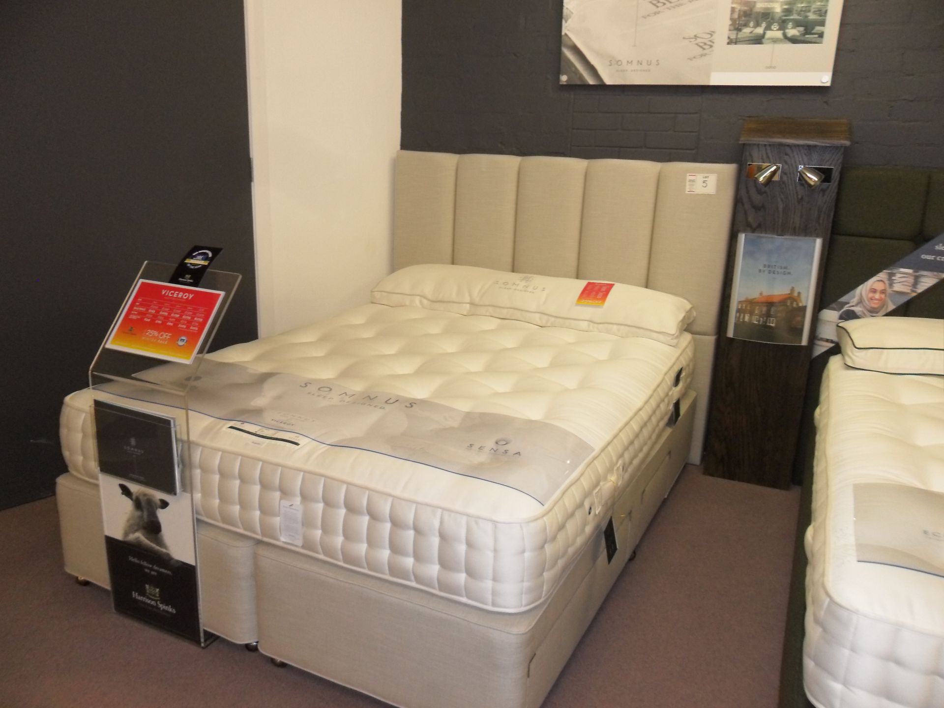 Harrison Sprinks Somnus Viceroy 4550 Sleep system king size bed and mattress, (RRP £1659) , Bergen c - Image 2 of 2