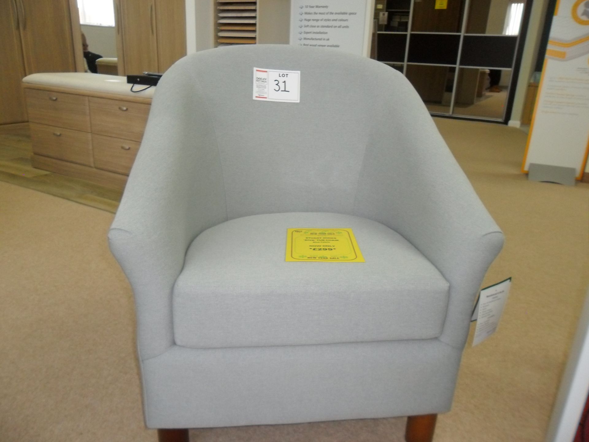 Stuart Jones Riva TUB CHAIR blue fabric RRP £299