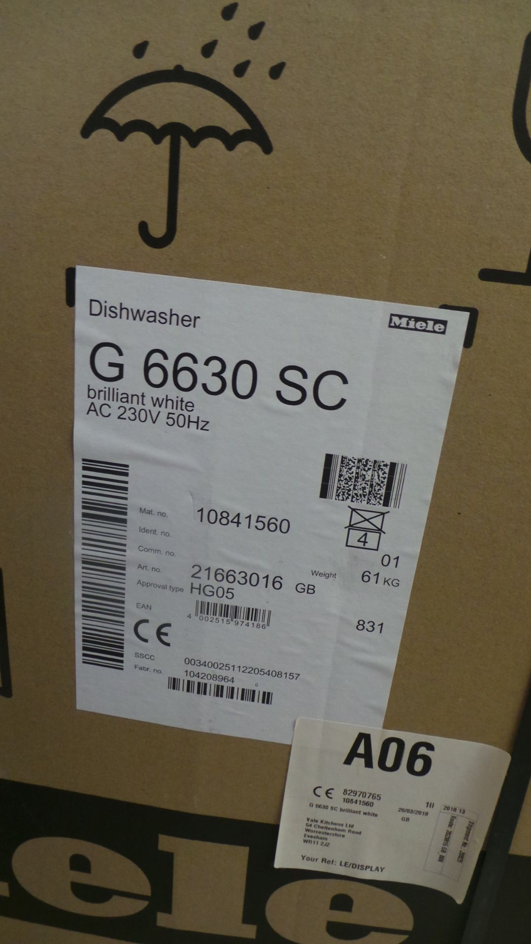 Miele DISHWASHER G6630 SC RRP £949 - Image 2 of 2