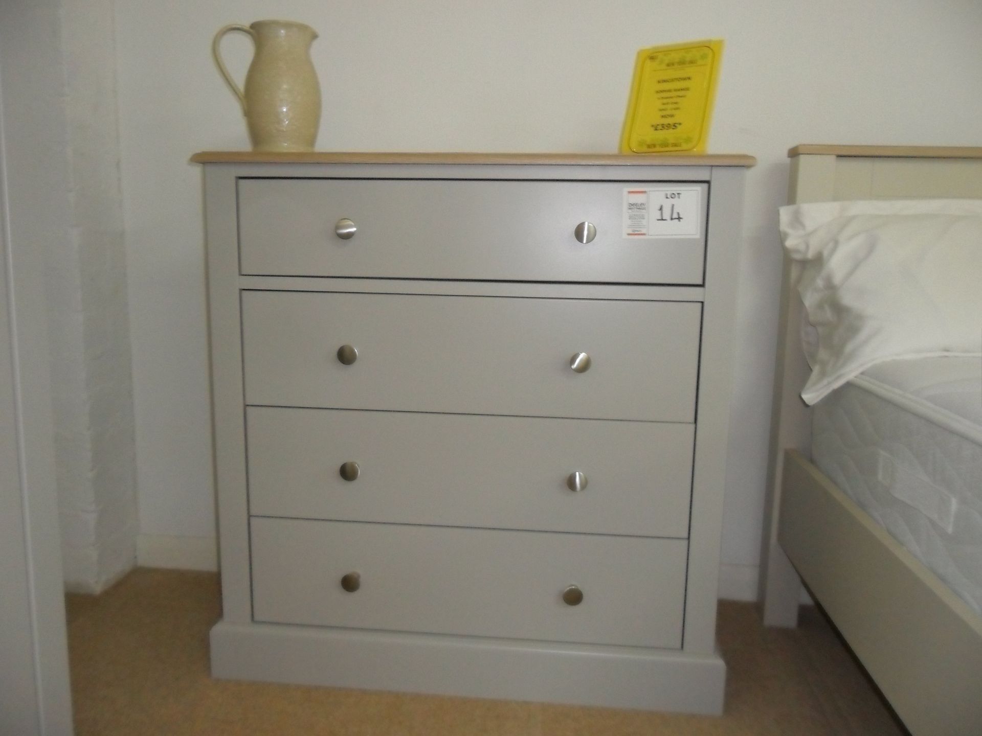 Kingston Sophie Range 4 DRAWER CHEST soft grey RRP £495