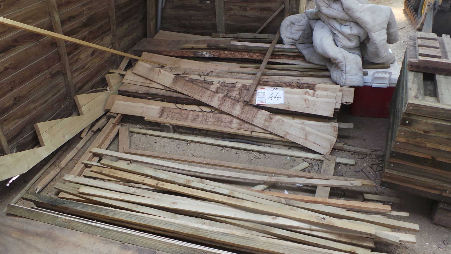 Assorted softwood FENCING COMPONENTS , FEATHER EDGE BOARDS, RAILS etc