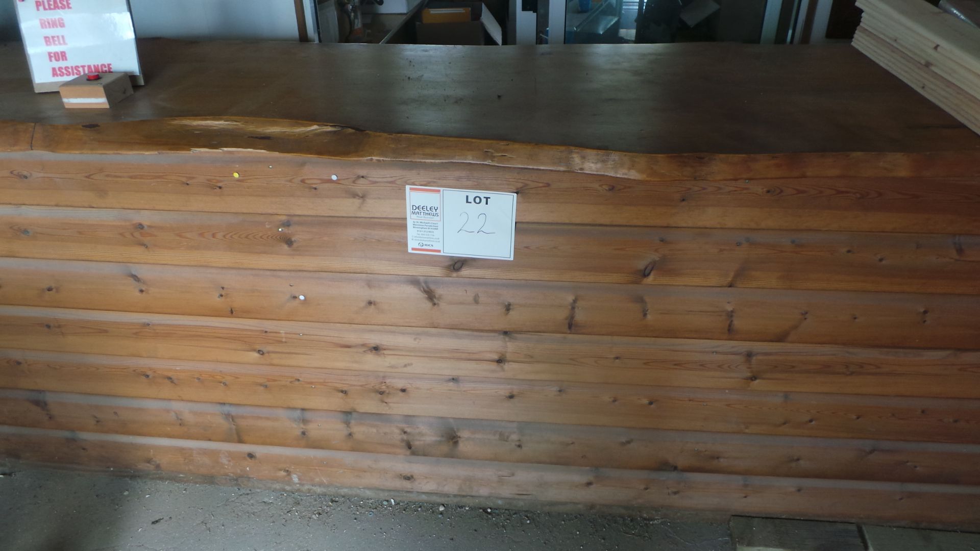 SOFTWOOD COUNTER 3.8m x 800 x 1m - Image 2 of 2