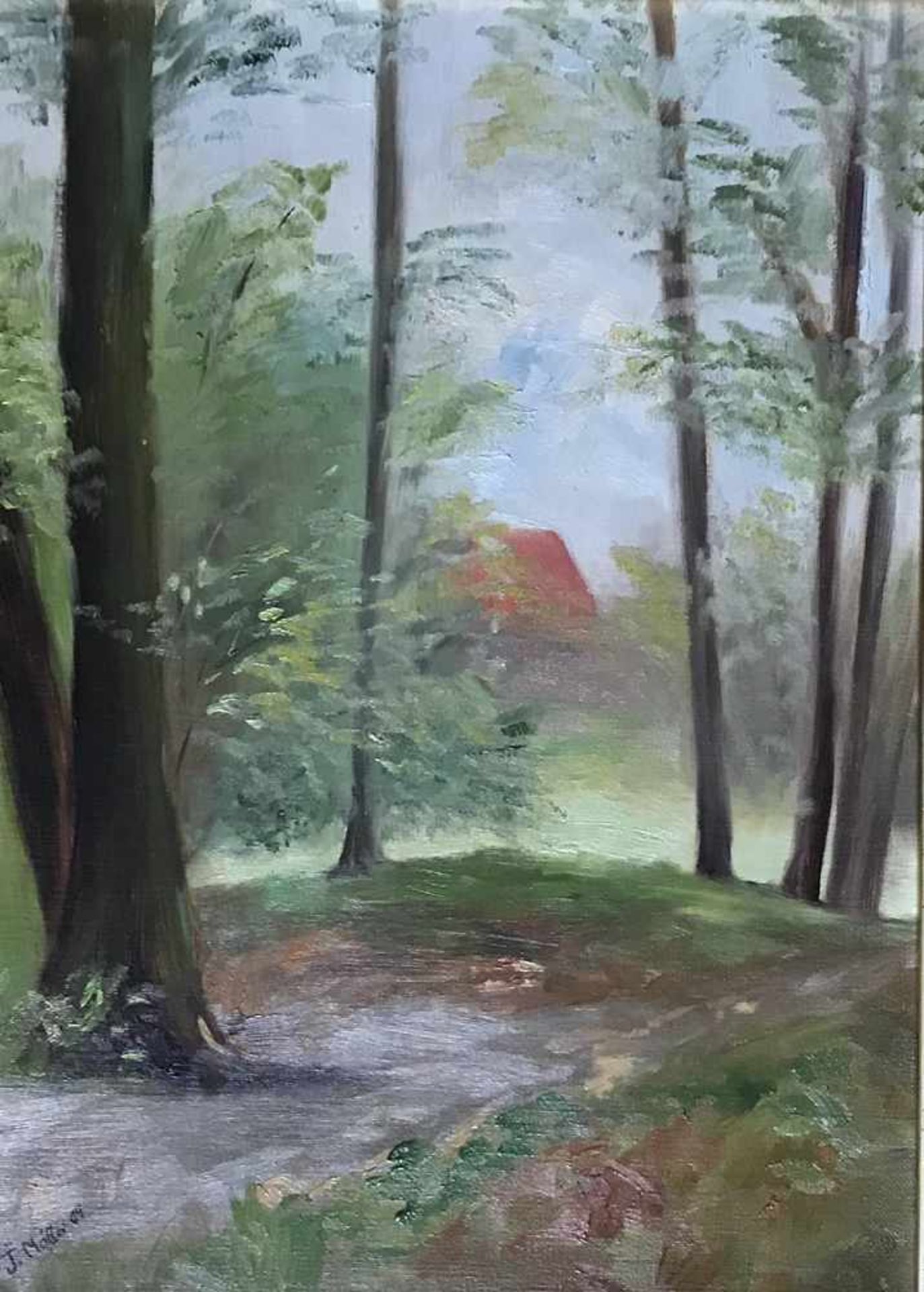 Möller, J. Dt. Landschaftsmaler Anfg. 20. Jhrd. 2 Gemälde: 1) Sonnige Parklandschaft. Öl/ Lw. Rücks. - Bild 2 aus 2