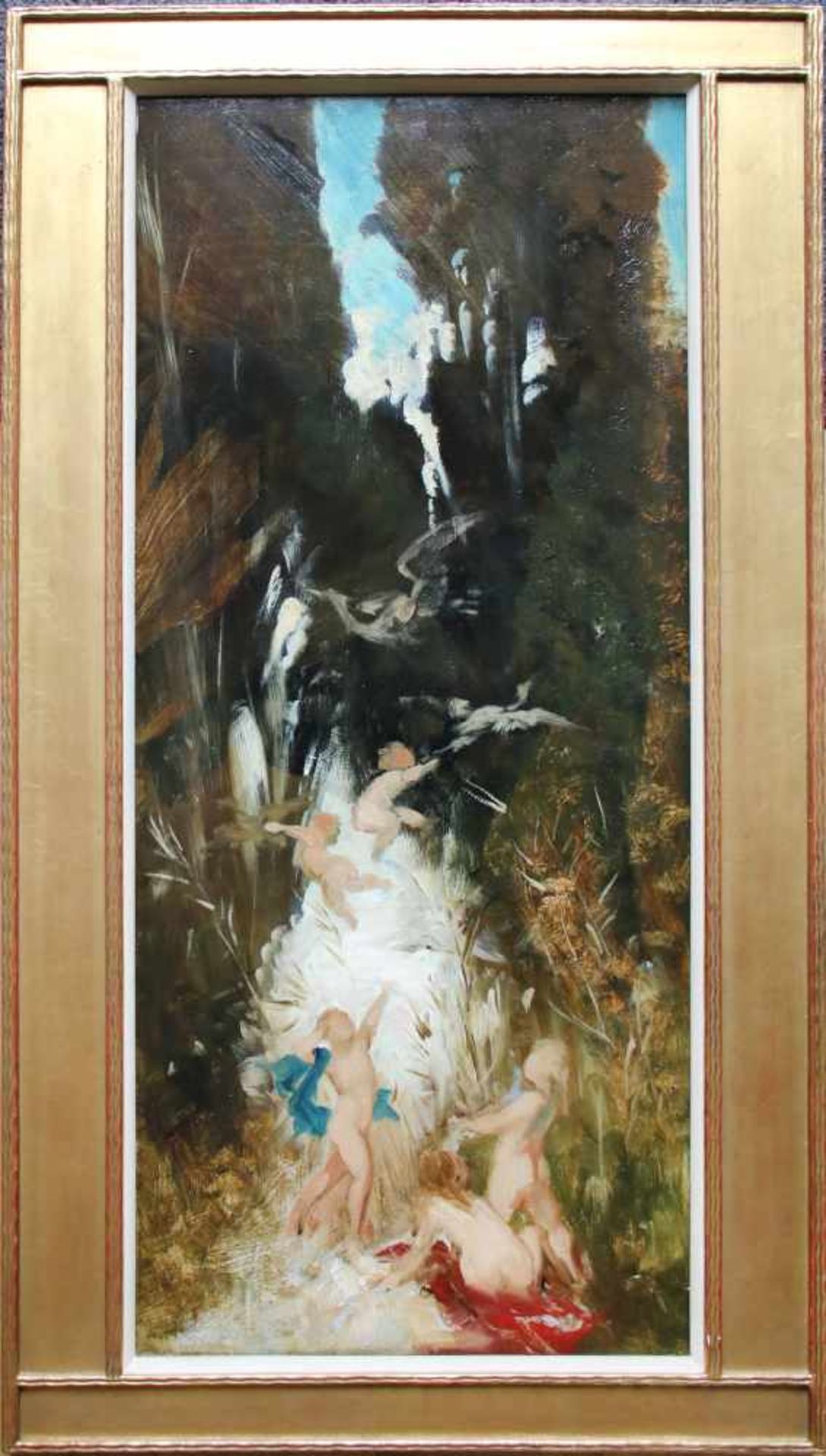 Hans Makart (1840 - 1884) Putti an einem Waldbach 1870/71 Öl auf Holz Provenienz: Familie Thier,