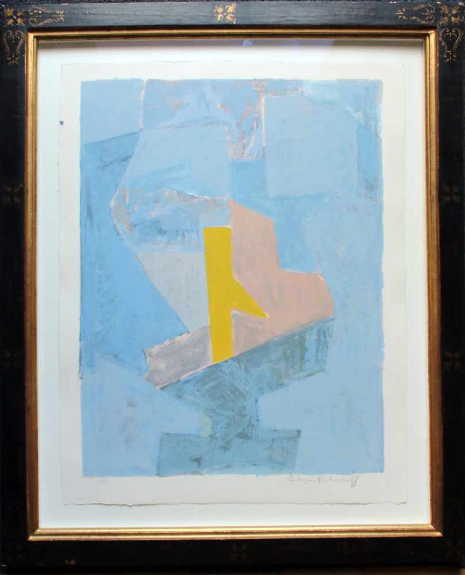 Serge Poliakoff (1900 - 1969) Komposition in Blau, Gelb und Rot 1958 Farblithographie auf Velin